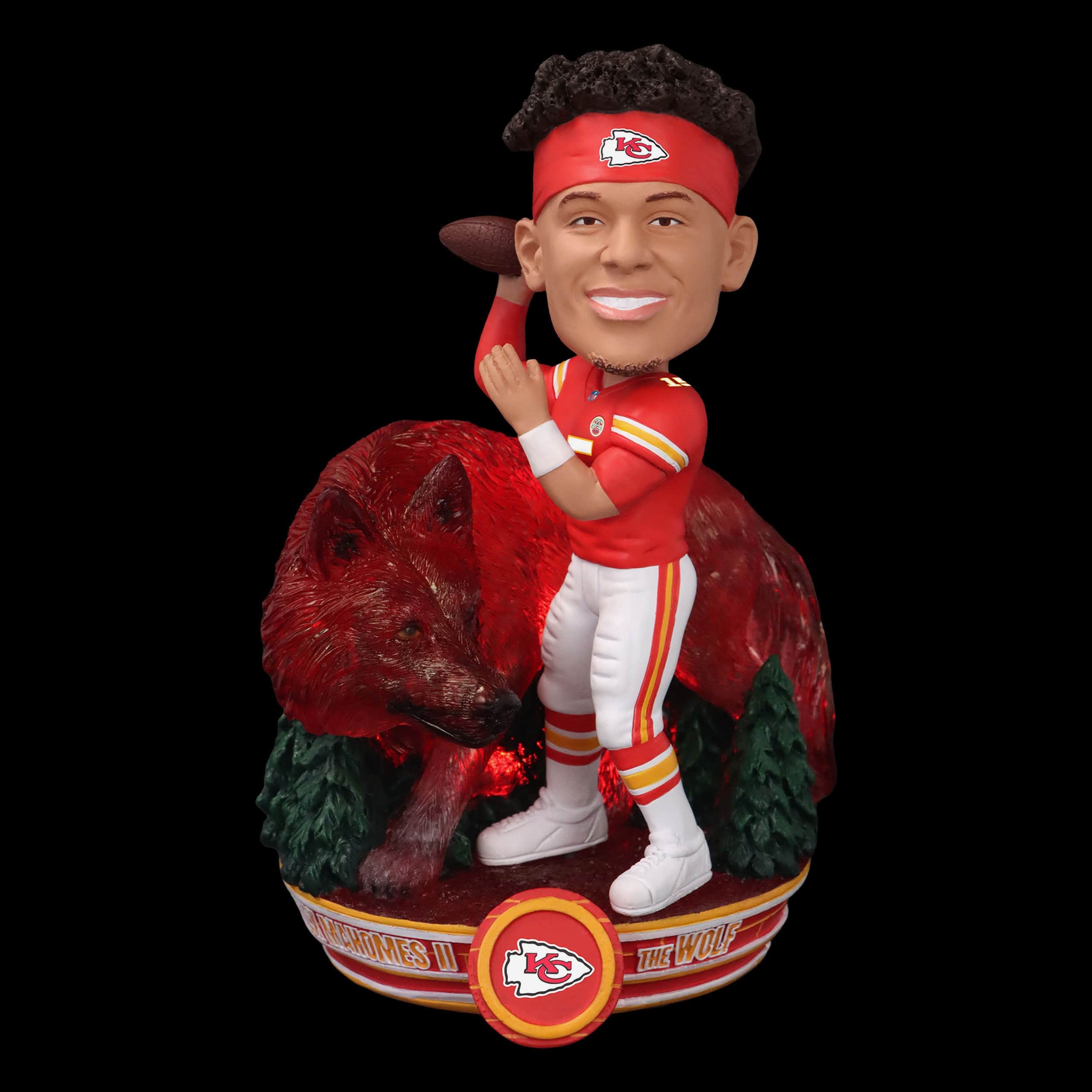 Patrick Mahomes Kansas City Chiefs Wolf Spirit Animal Bobblehead - Image 2