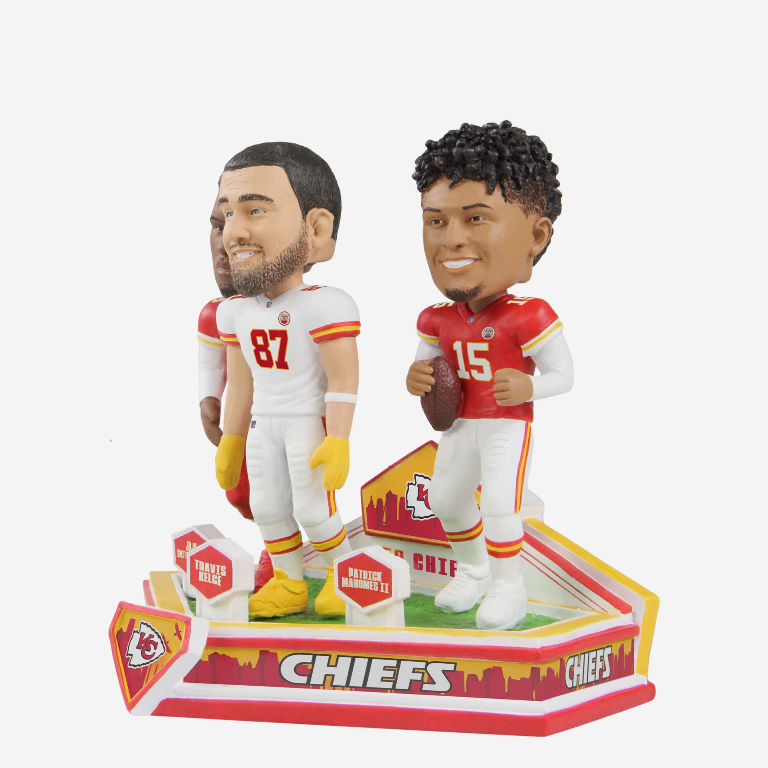 Patrick Mahomes & Travis Kelce & Juju Smith-Schuster Kansas City Chiefs Triple Bobblehead - Image 6