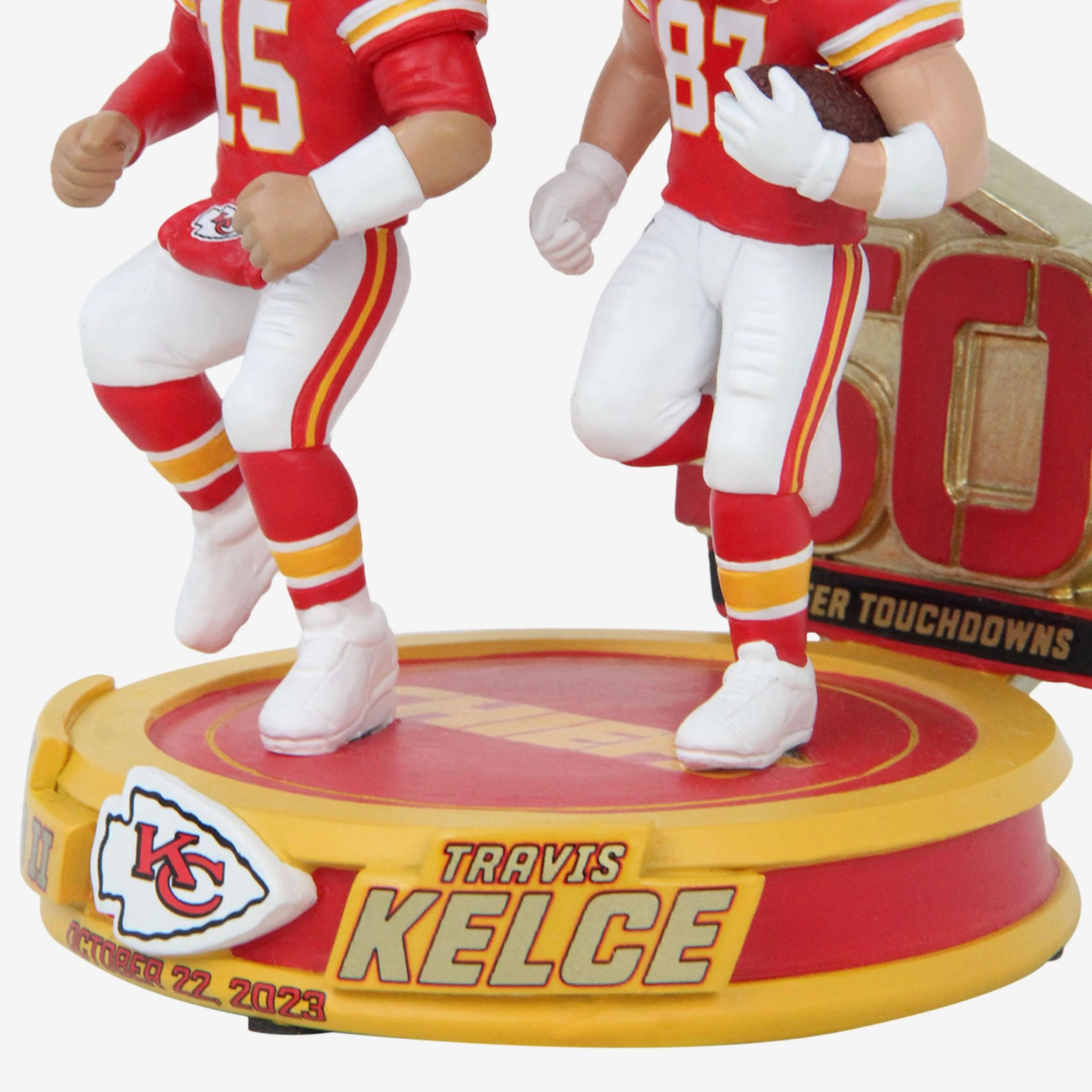 Patrick Mahomes & Travis Kelce Kansas City Chiefs 50th Touchdown Connection Dual Bobblehead - Image 4