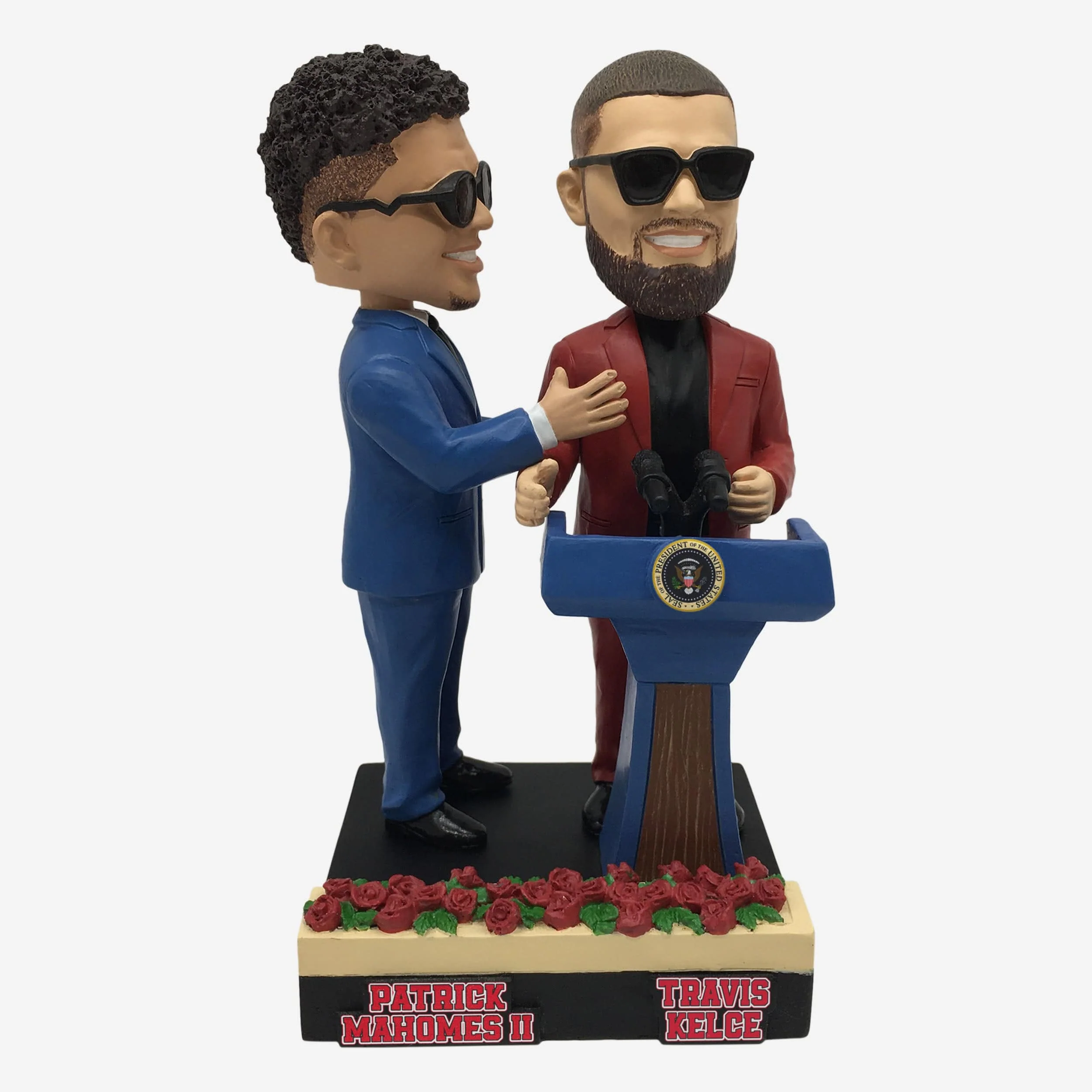 Patrick Mahomes & Travis Kelce Presidential Podium Dual Bobblehead