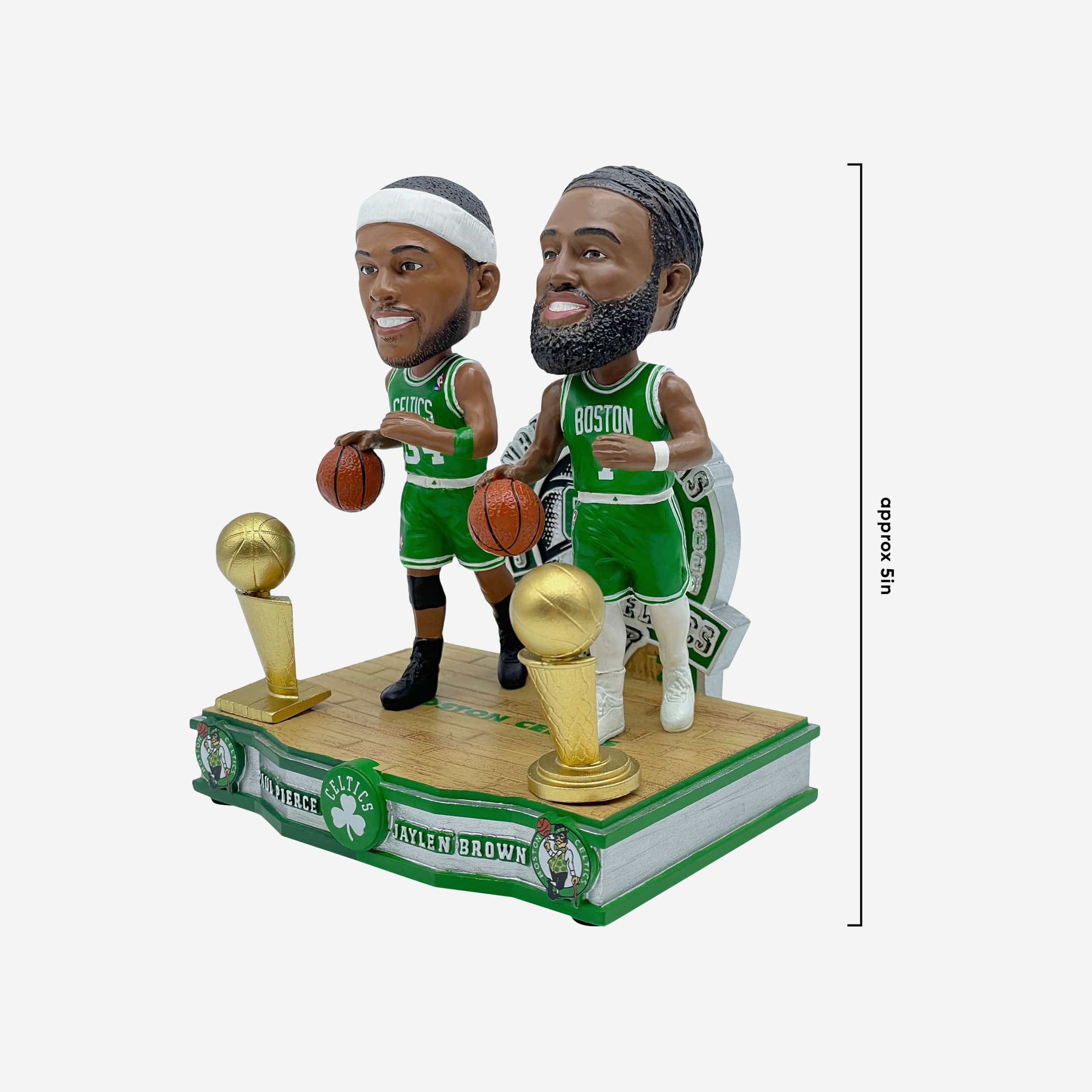 Paul Pierce & Jaylen Brown Boston Celtics NBA Champions Then and Now Bobblehead - Image 5