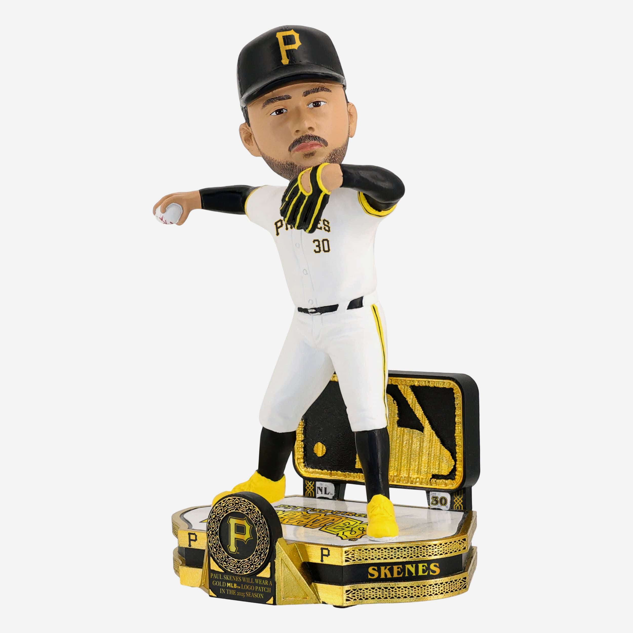 Paul Skenes Pittsburgh Pirates Gold Rush Bobblehead - Image 4