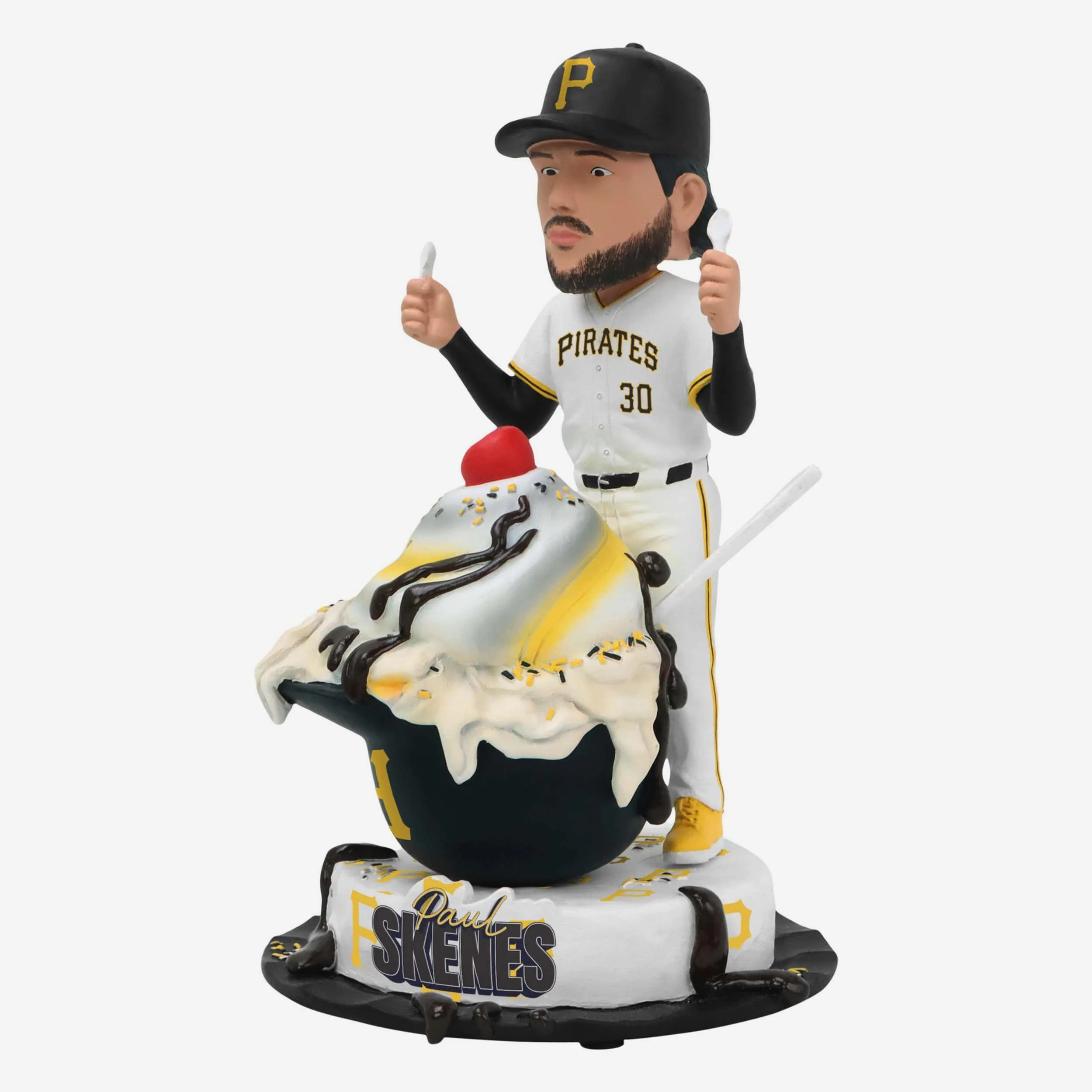 Paul Skenes Pittsburgh Pirates Ice Cream Helmet Bobblehead - Image 4