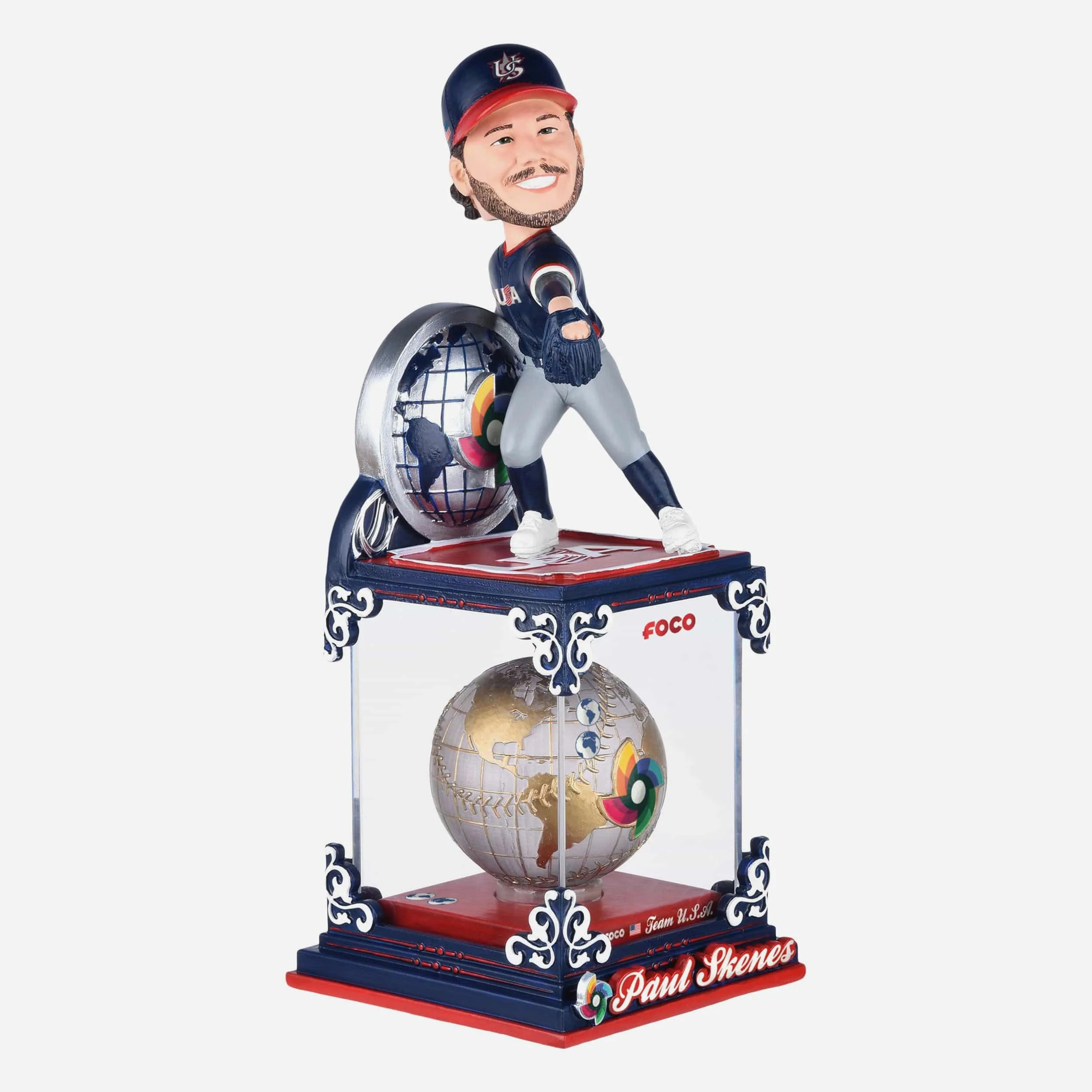 Paul Skenes USA 2026 World Baseball Classic Globe Case Bobblehead - Image 5