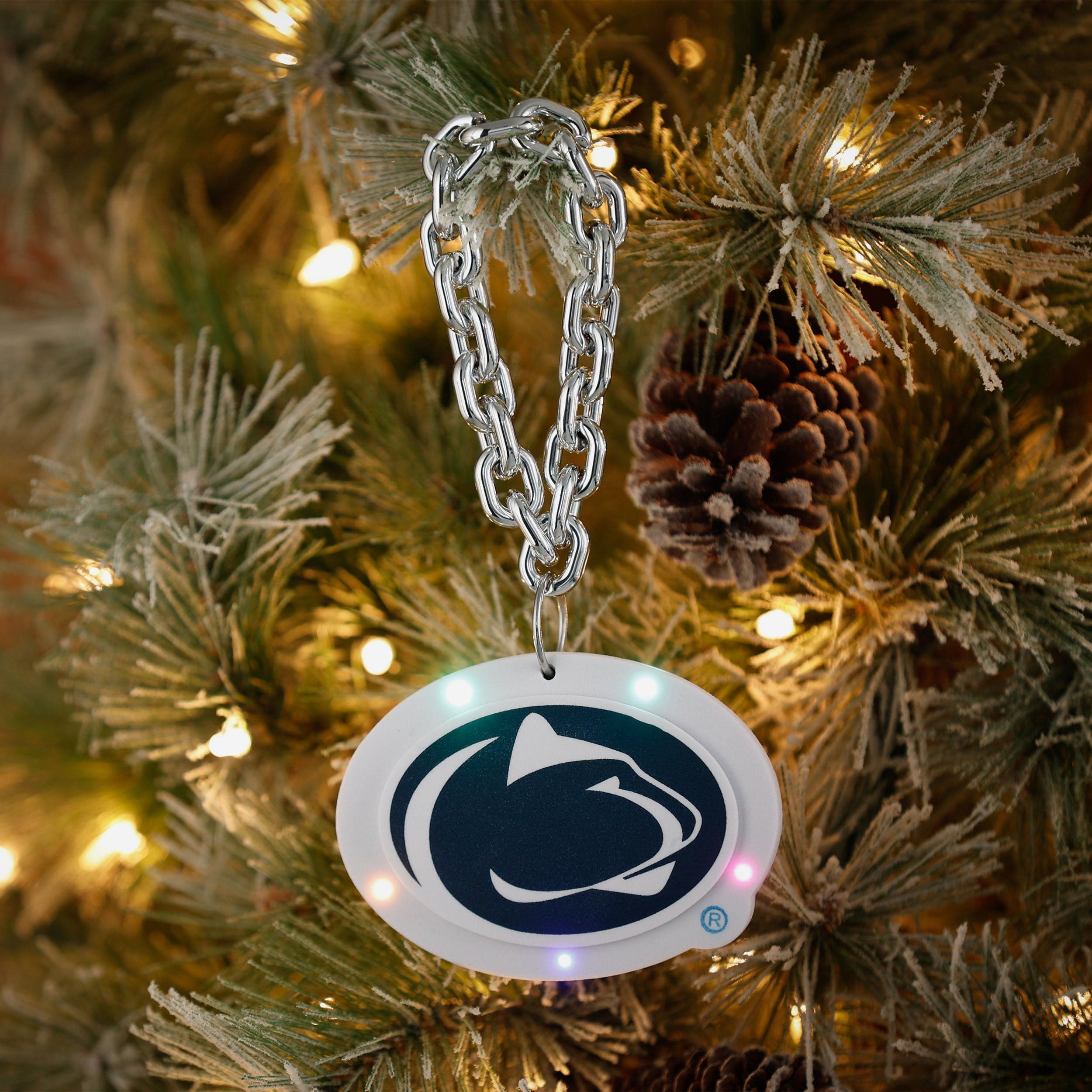 Penn State Nittany Lions Big Logo Light Up Chain Ornament - Image 3