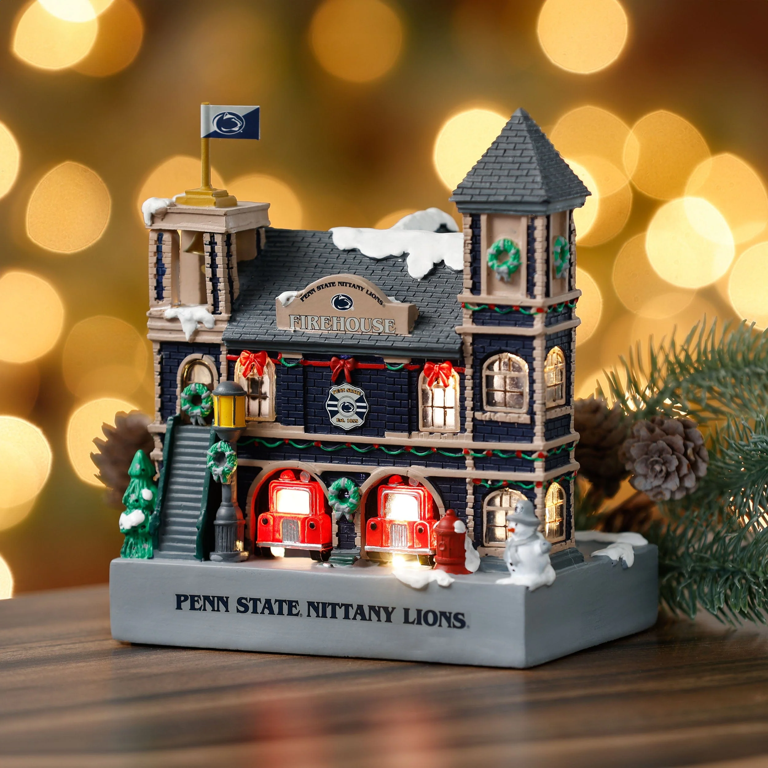 Penn State Nittany Lions Light Up Resin Team Firehouse - Image 2