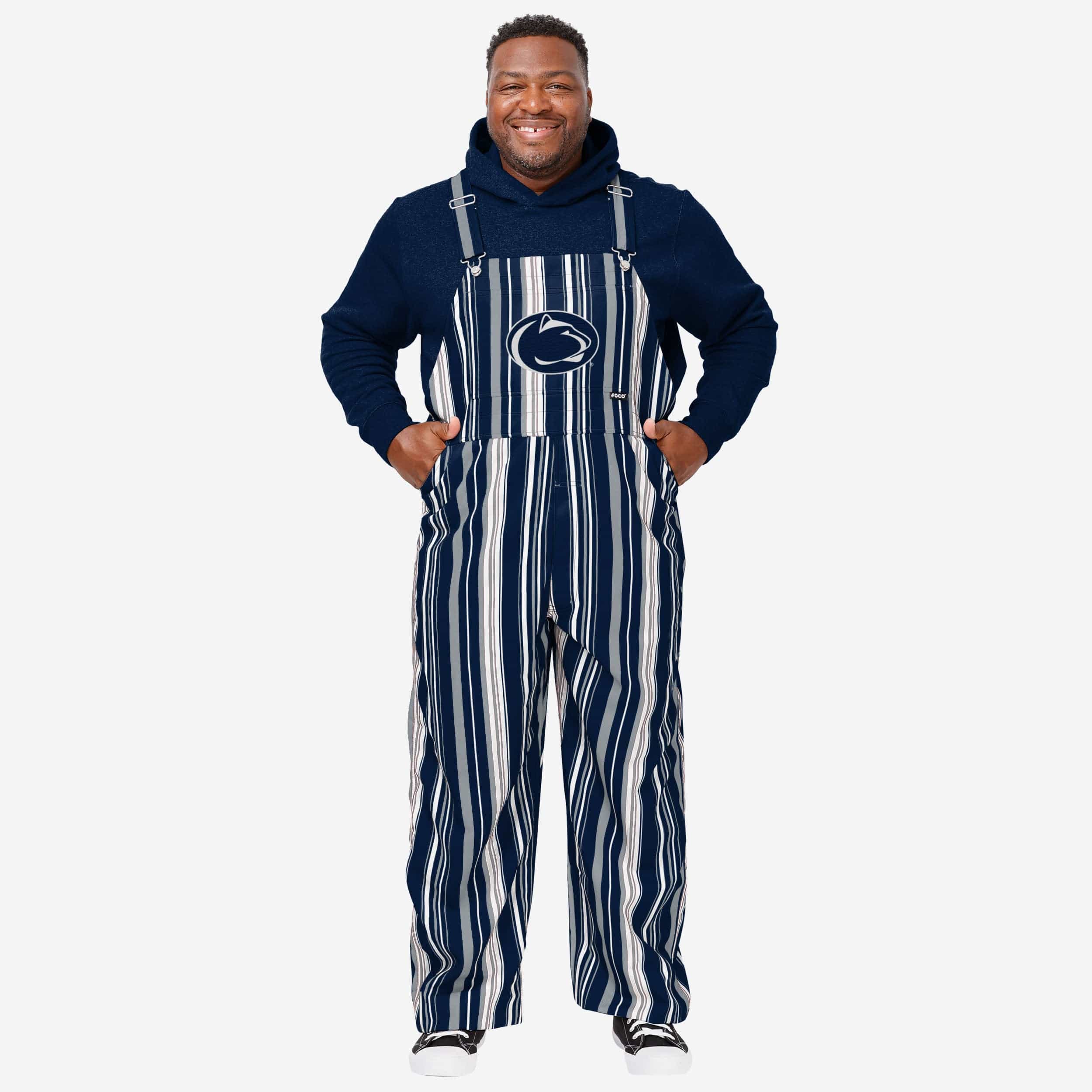 Penn State Nittany Lions Mens Hyper Stripe Bib Overalls
