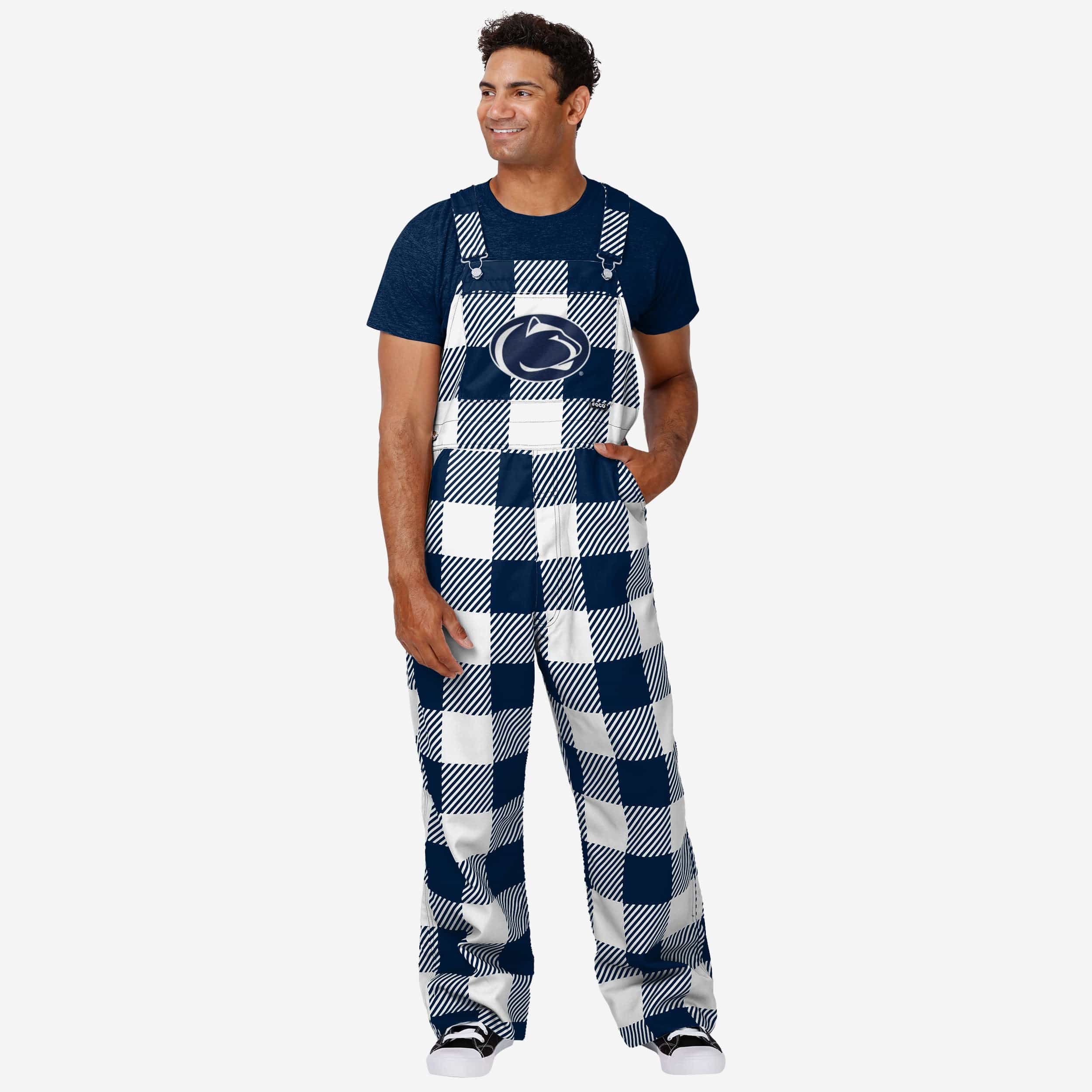 Penn State Nittany Lions Mens Plaid Bib Overalls