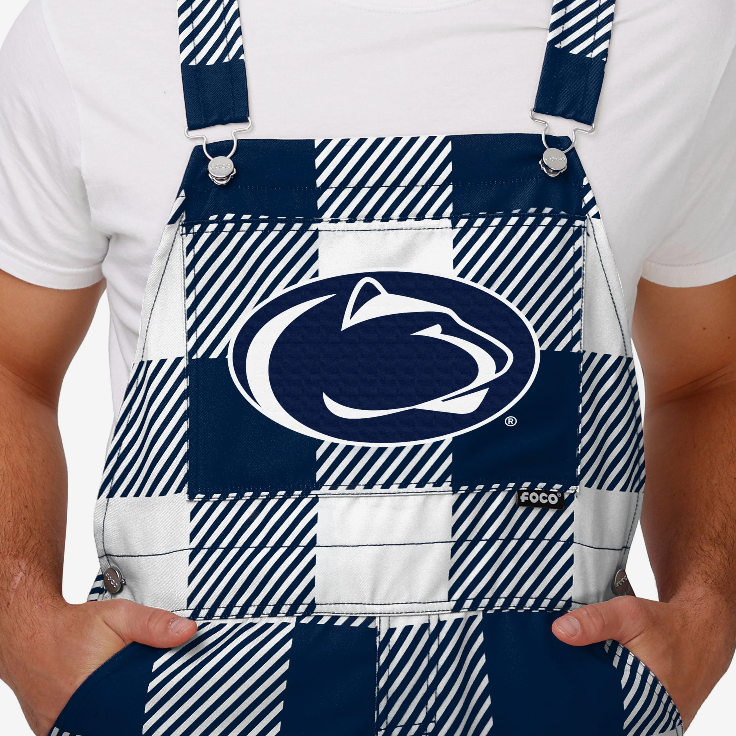 Penn State Nittany Lions Mens Plaid Bib Overalls - Image 4