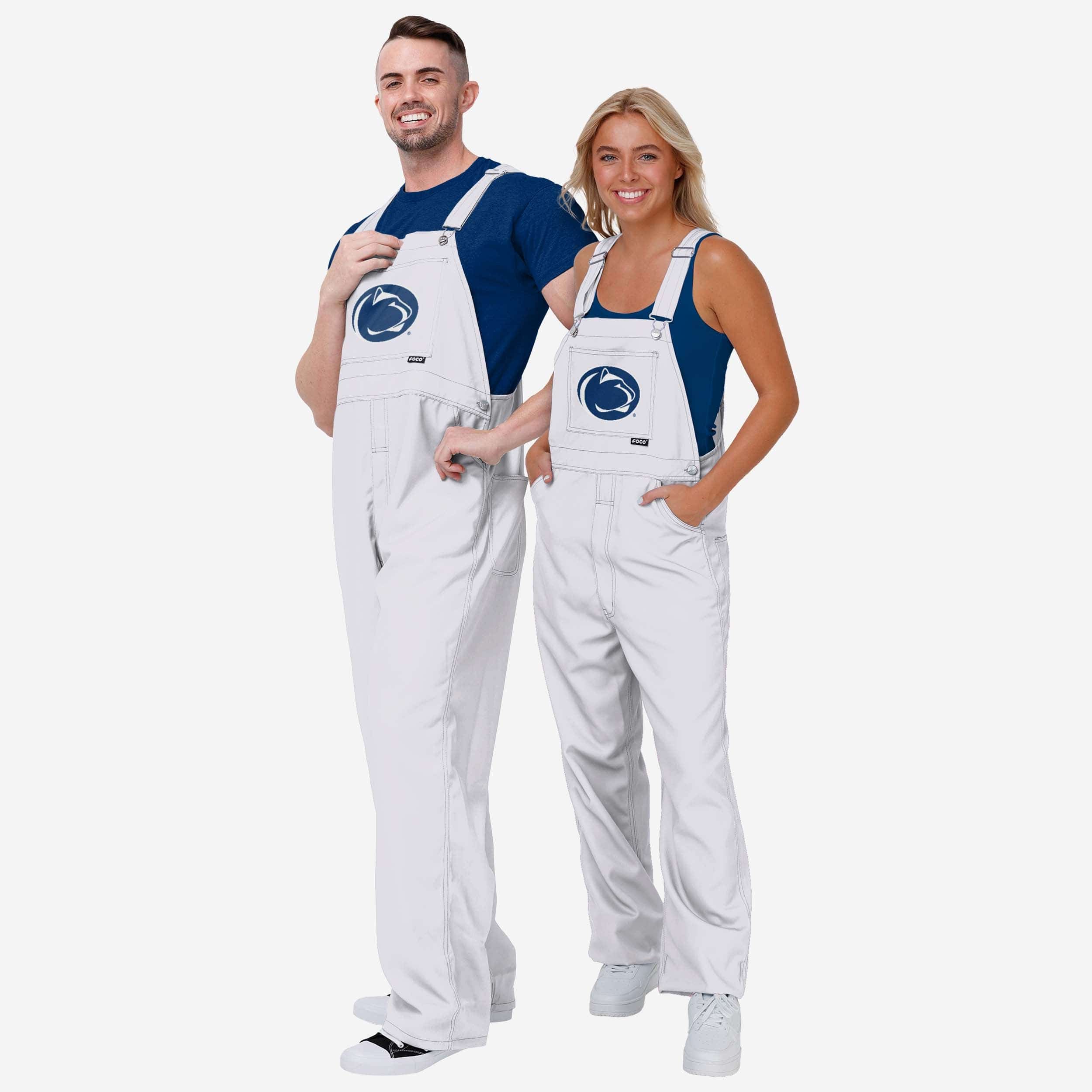 Penn State Nittany Lions Mens Solid White Thematic Bib Overalls - Image 3