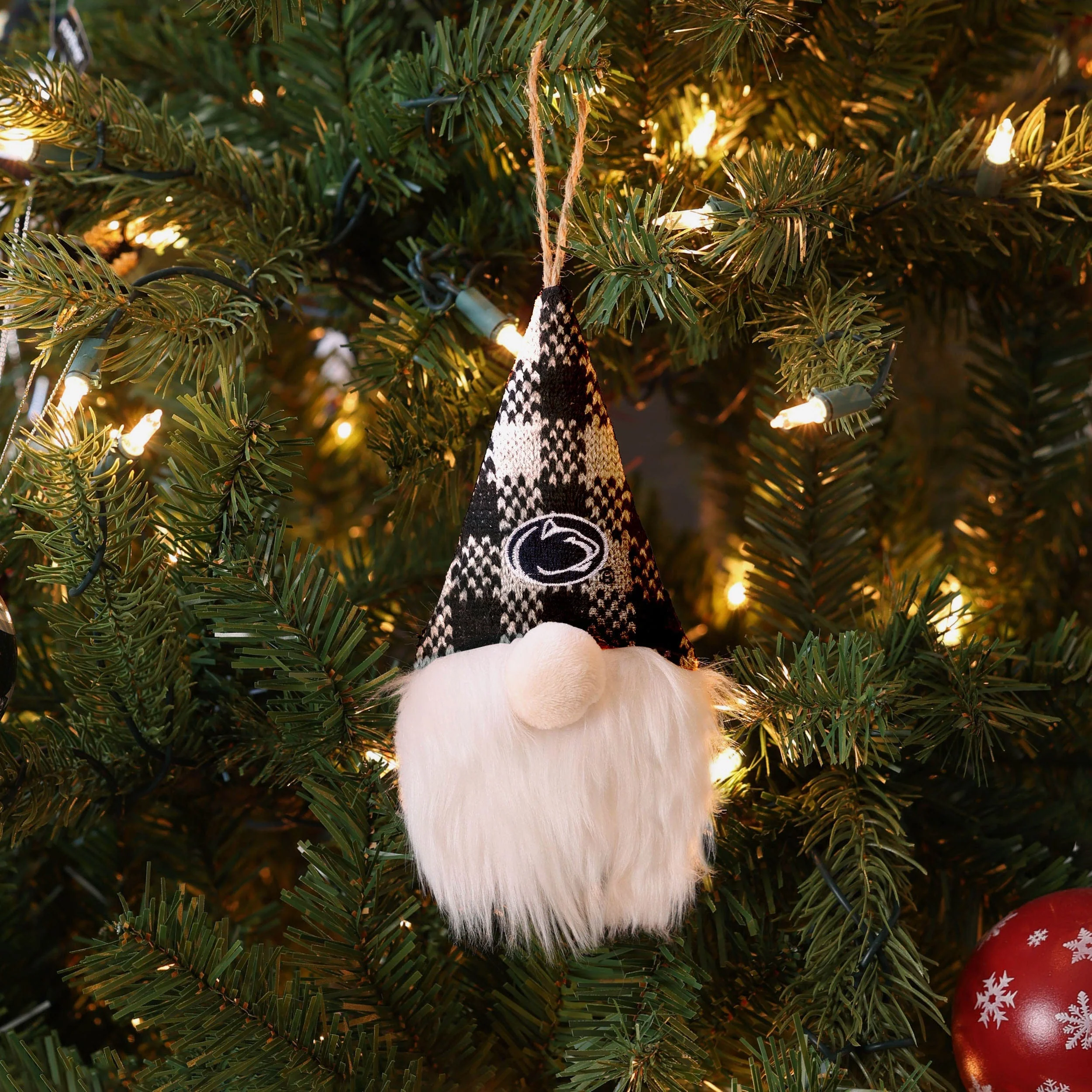 Penn State Nittany Lions Plaid Hat Plush Gnome Ornament - Image 3