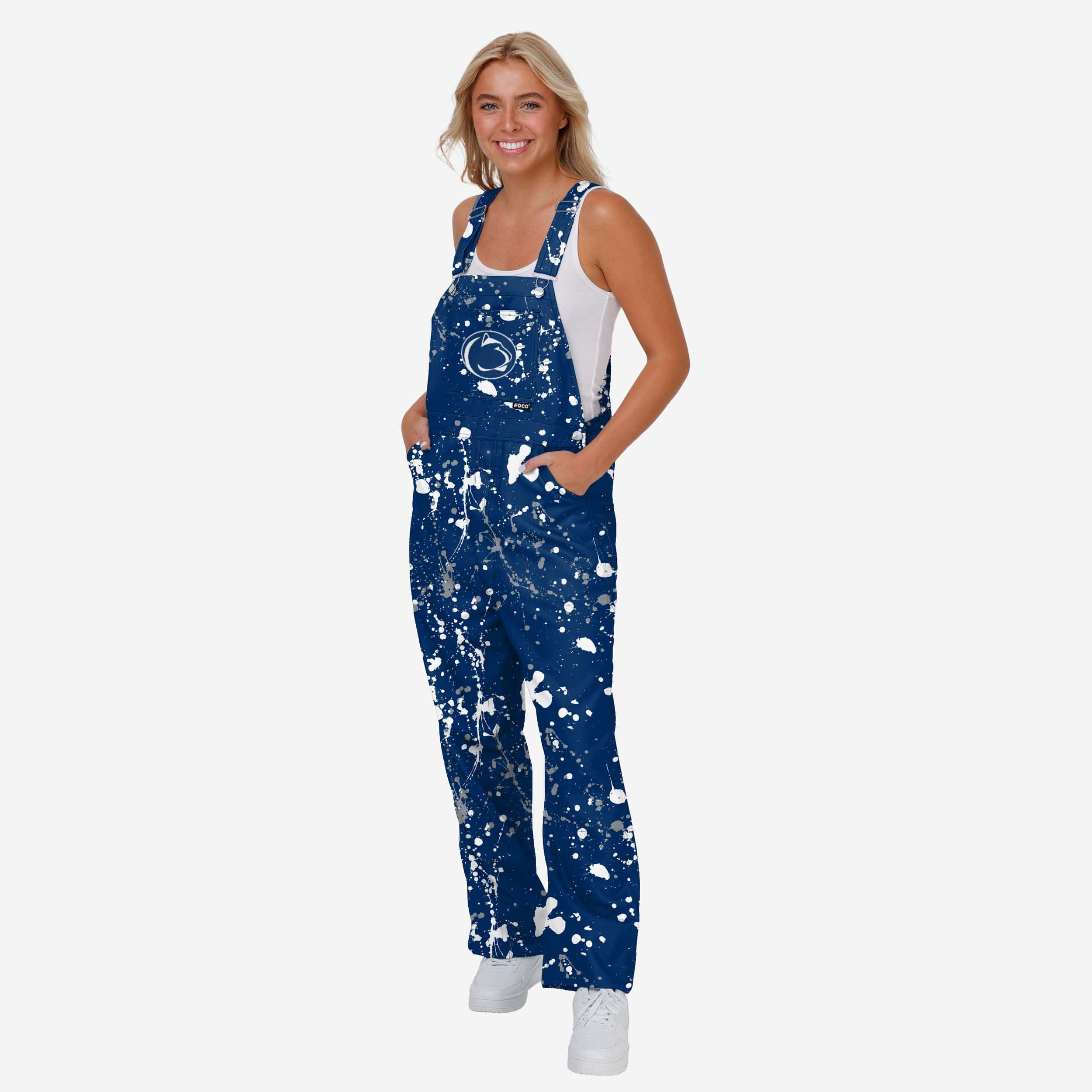 Penn State Nittany Lions Womens Paint Splatter Bib Overalls