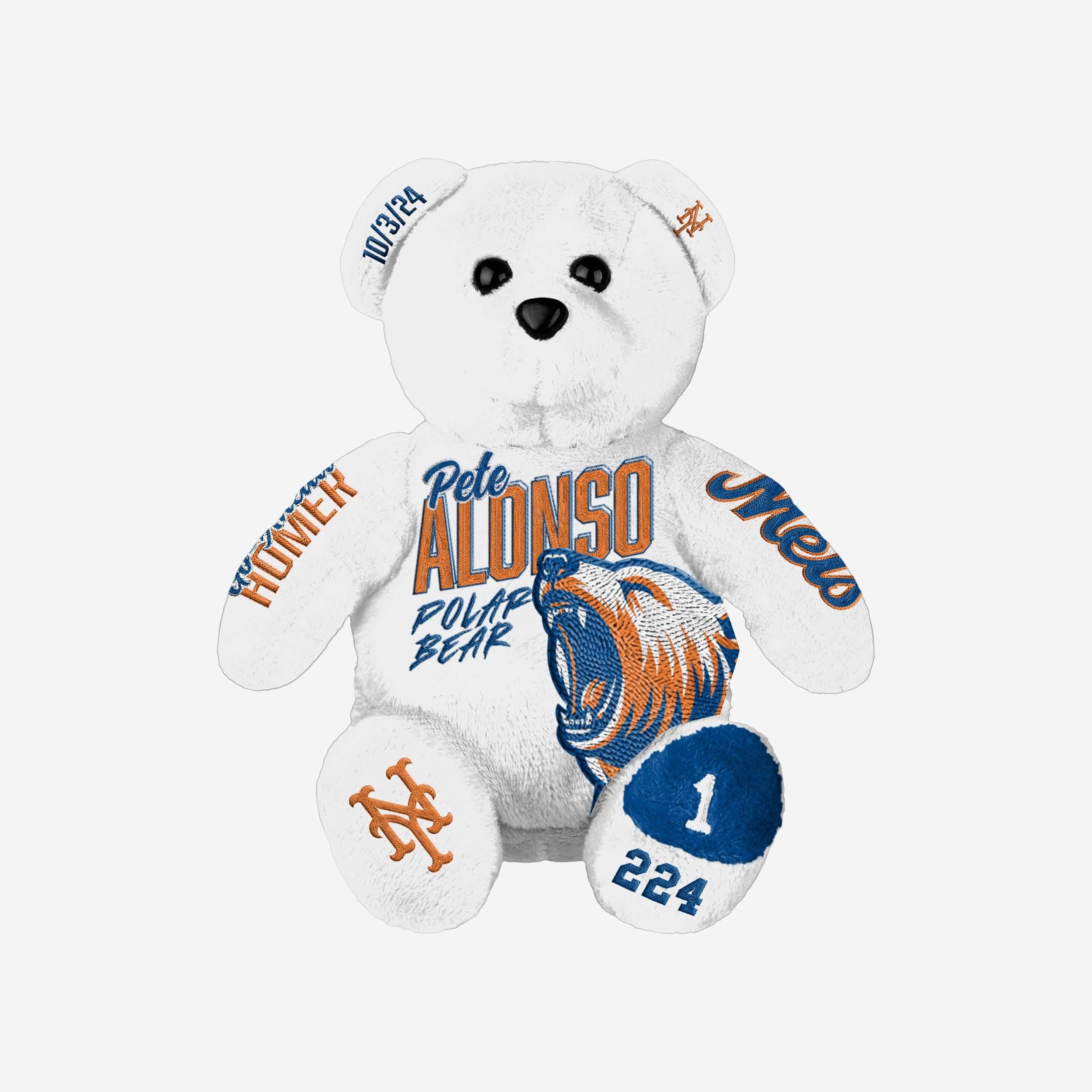 Pete Alonso New York Mets The Polar Bear Team Beans Embroidered Player Bear - Image 3