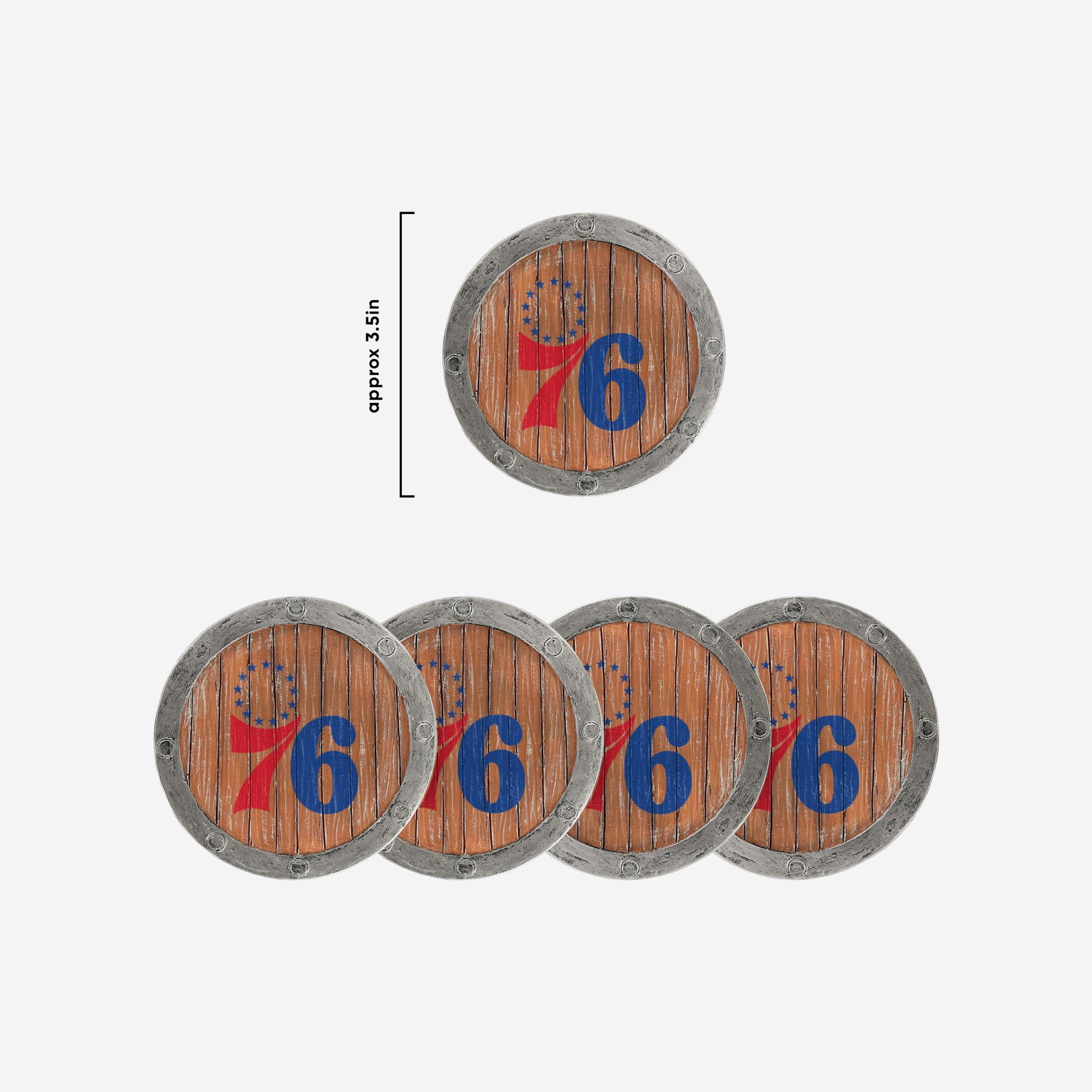 Philadelphia 76ers 5 Pack Barrel Coaster Set - Image 5