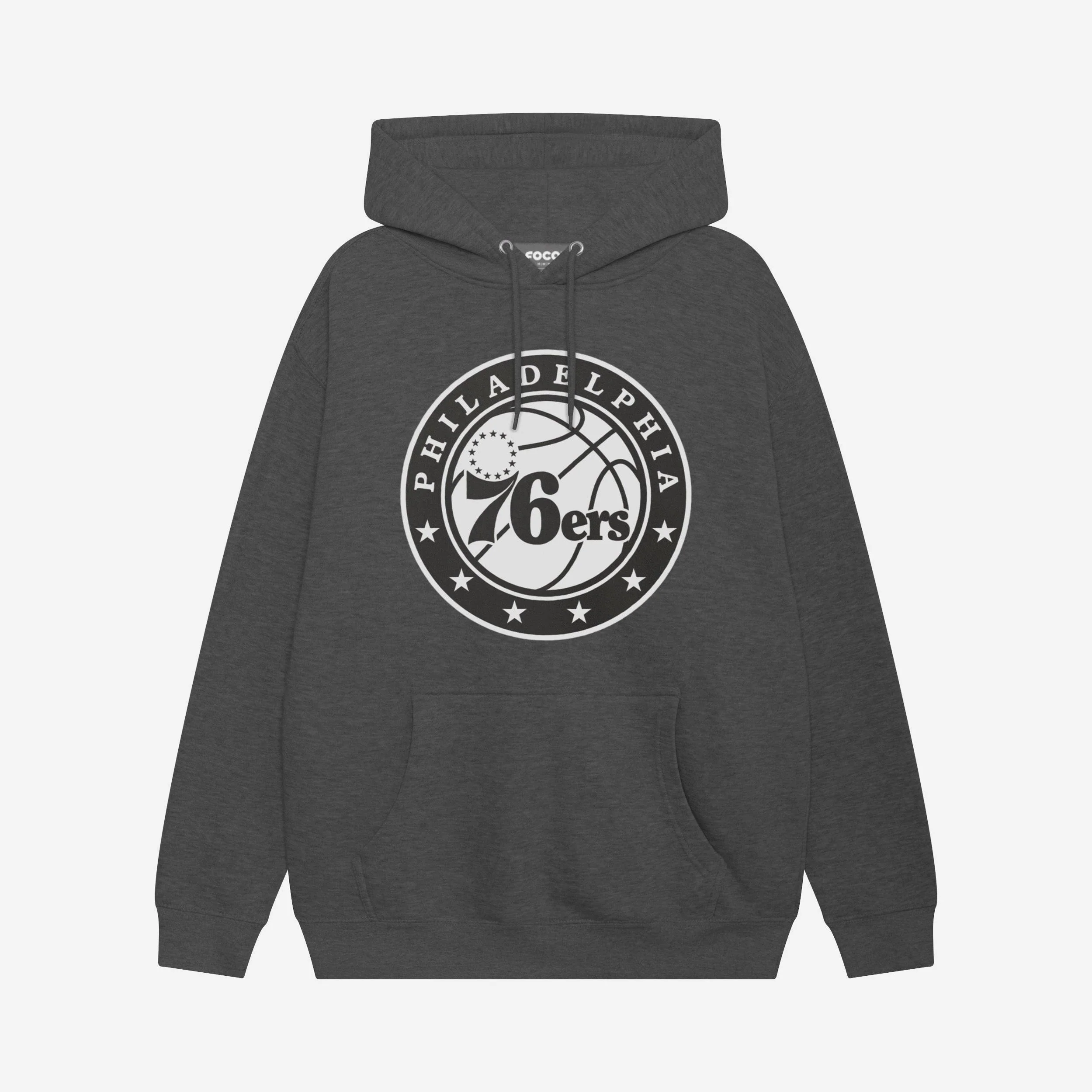 Philadelphia 76ers Black & White Primary Logo Hoodie