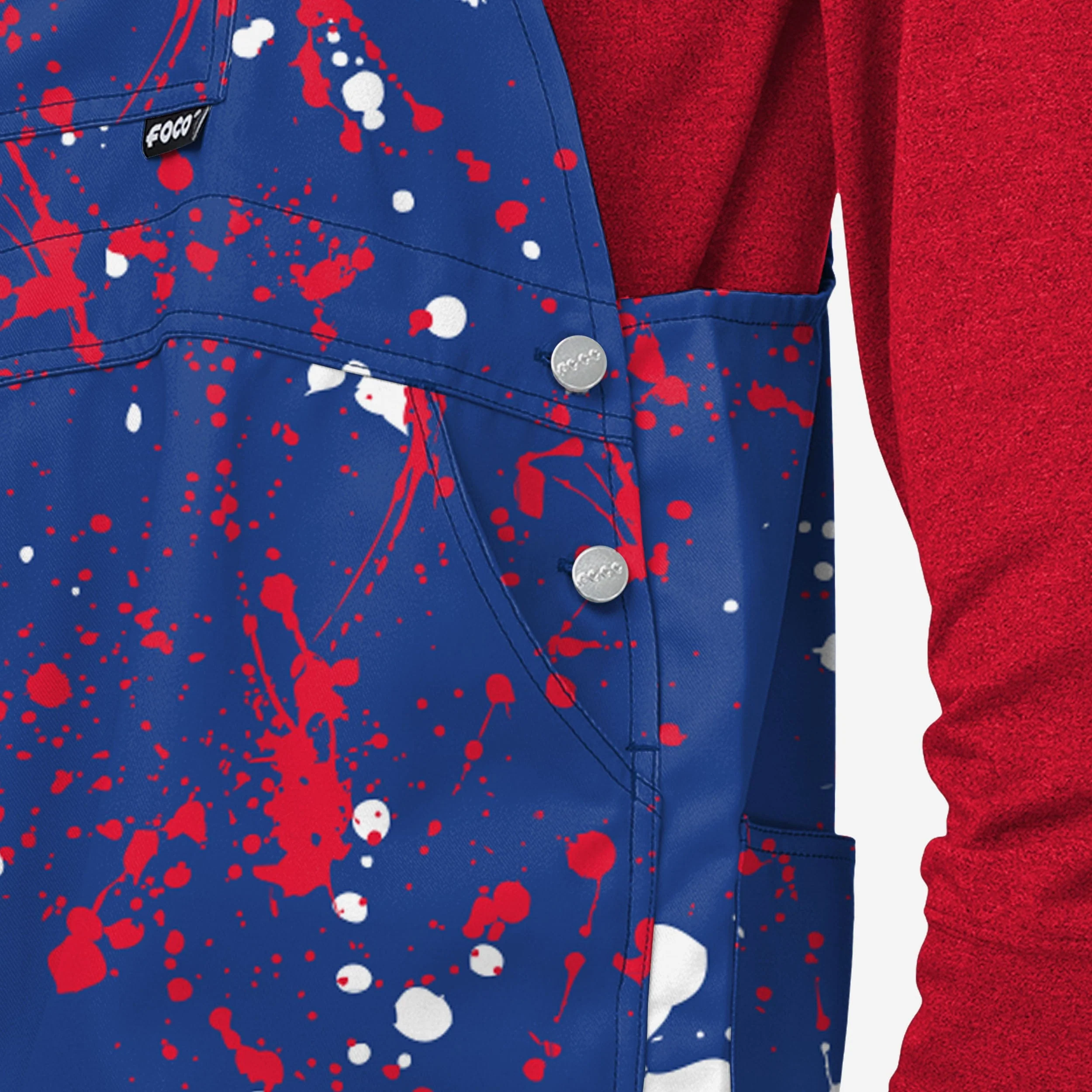 Philadelphia 76ers Mens Paint Splatter Bib Overalls - Image 4