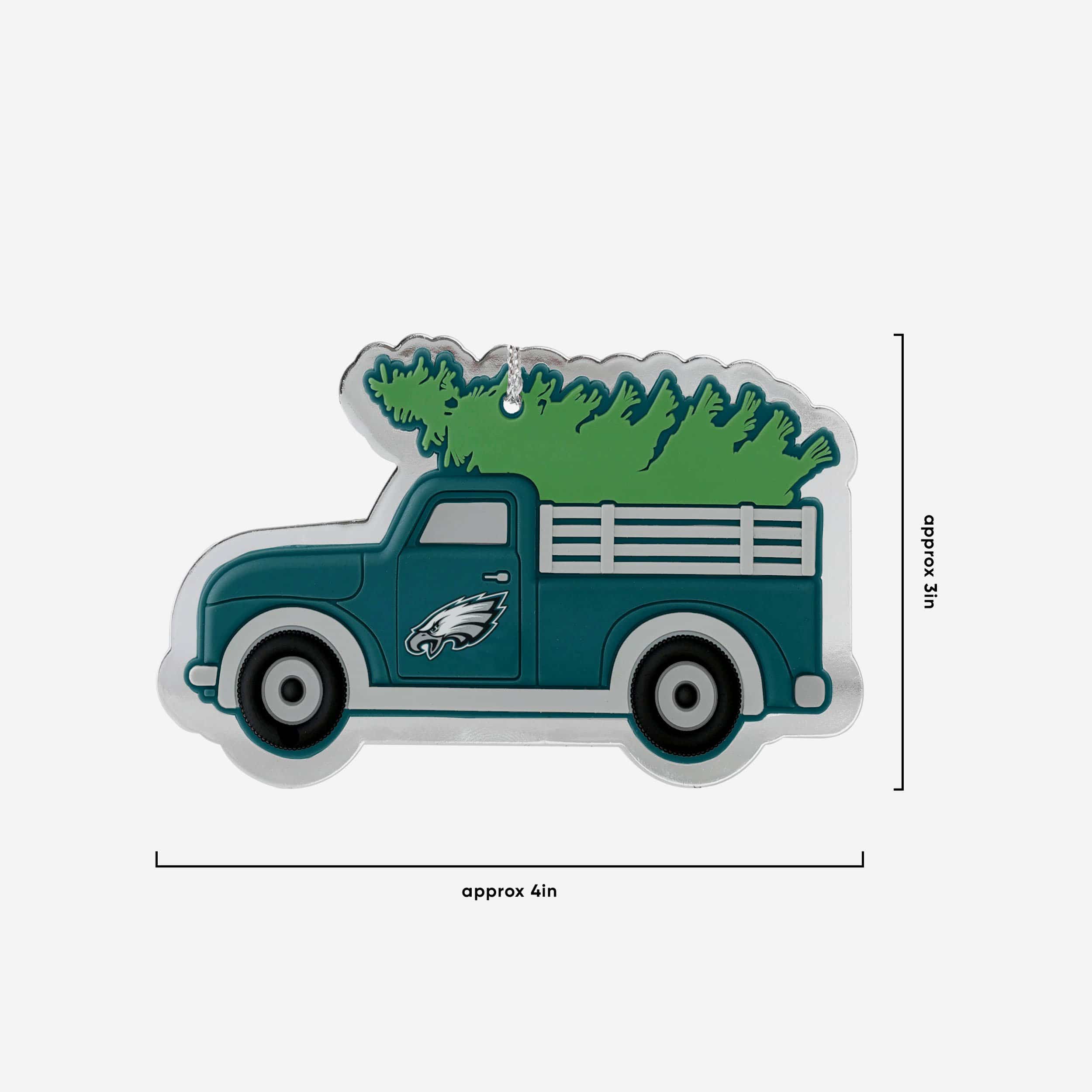 Philadelphia Eagles 2 Pack Flat Metal Truck Ornaments - Image 3