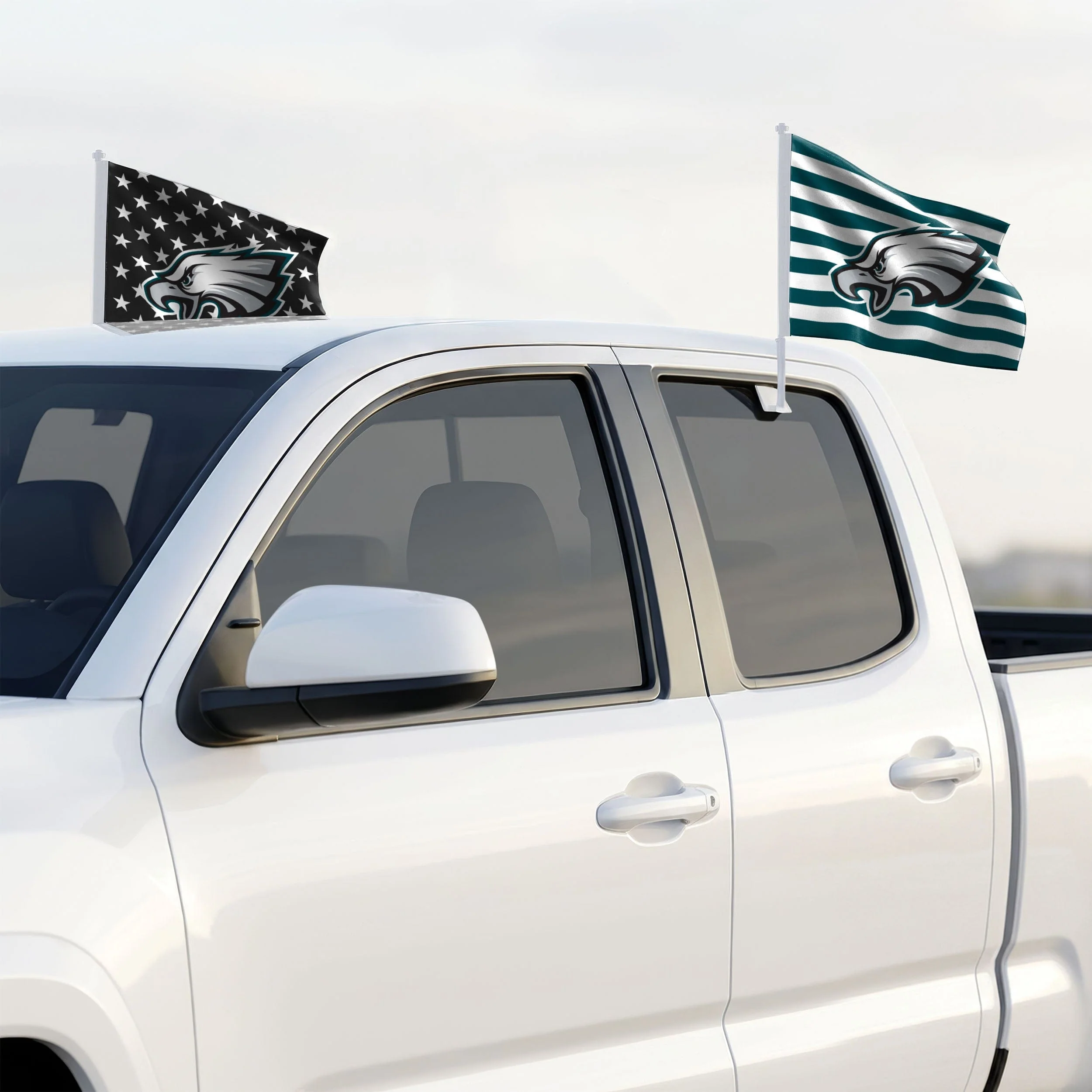 Philadelphia Eagles 2 Pack Solid Americana Car Flag - Image 2