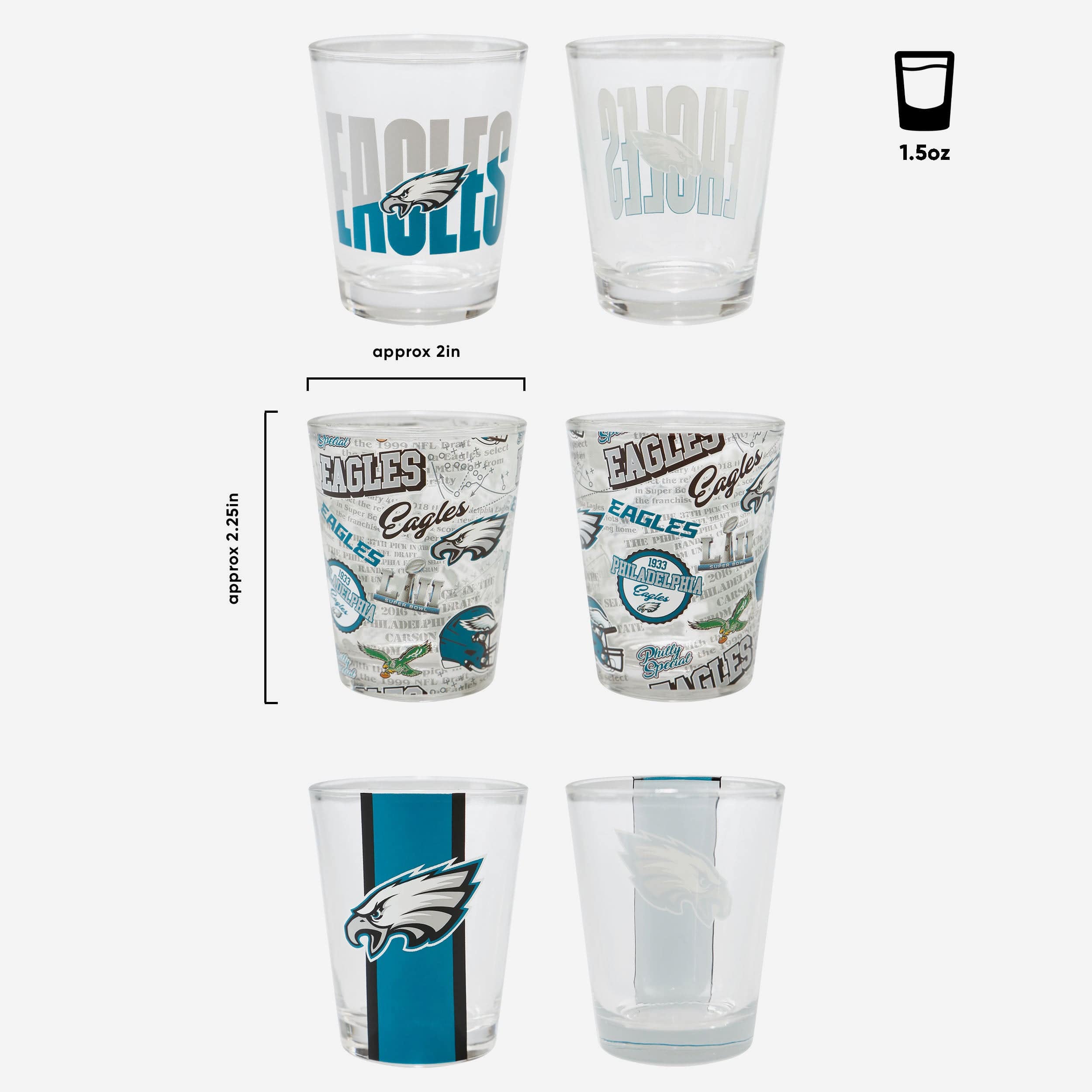 Philadelphia Eagles 3 Pack Shot Glass - Image 3