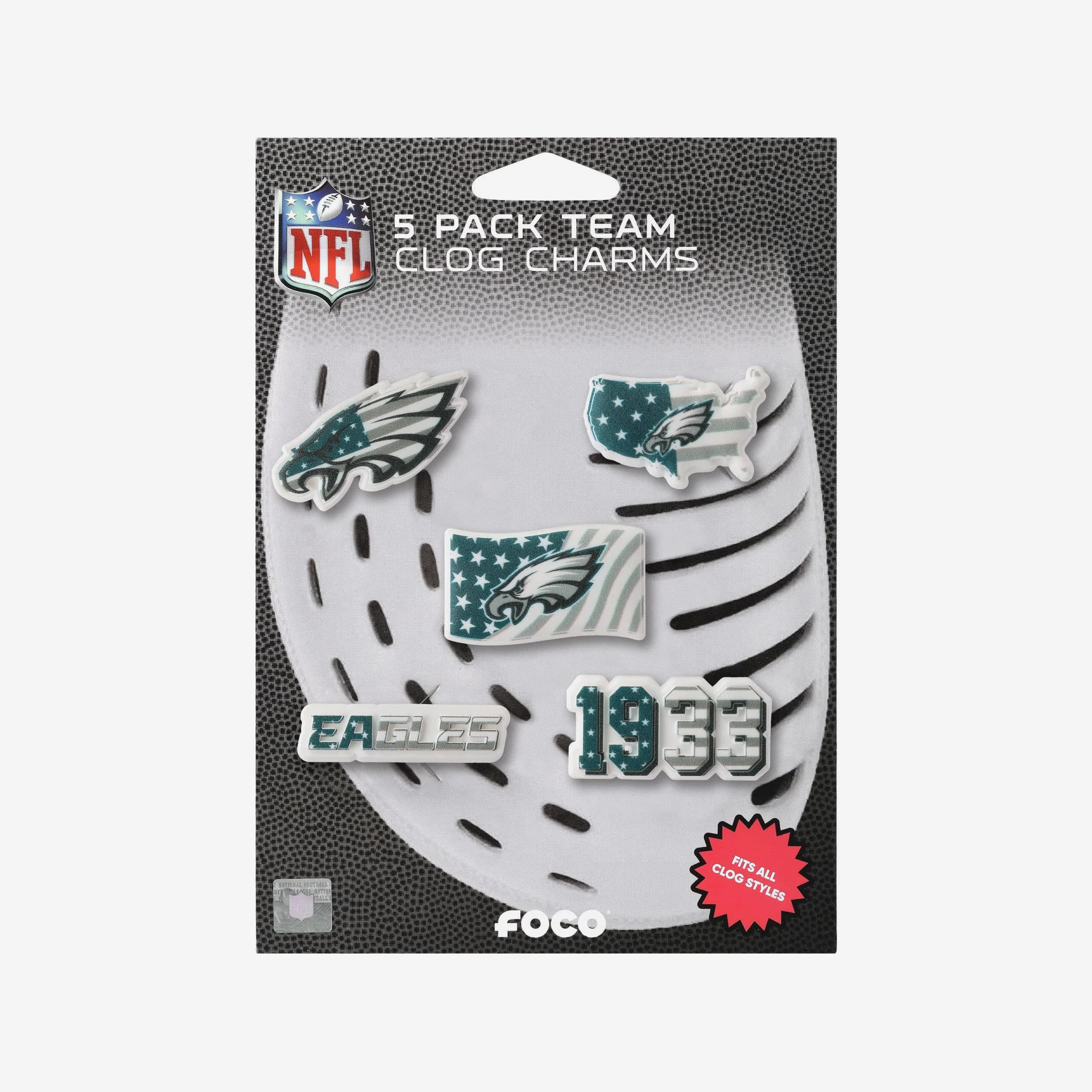 Philadelphia Eagles Americana 5 Pack Team Clog Charms - Image 5