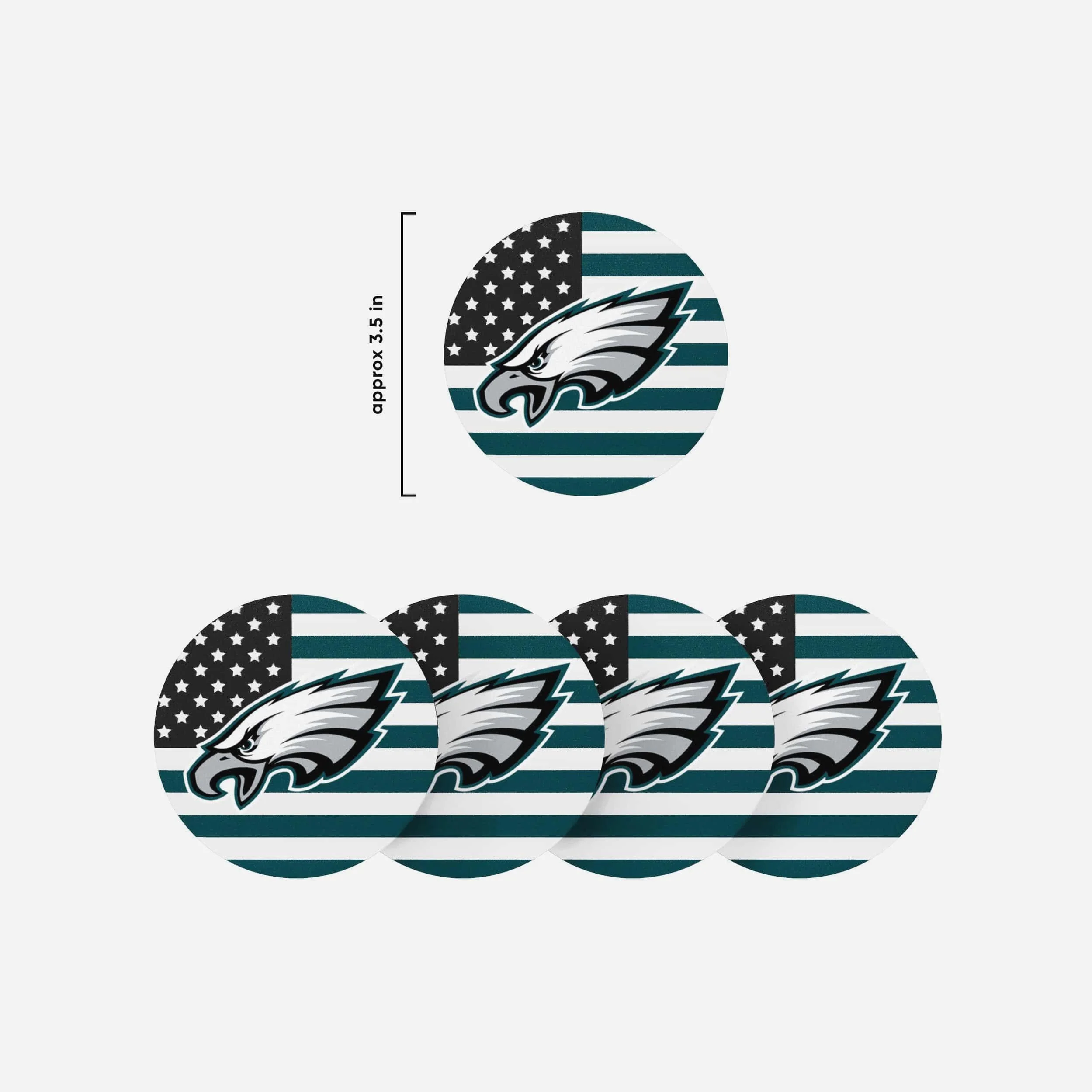 Philadelphia Eagles Americana Resin Coaster Set - Image 5