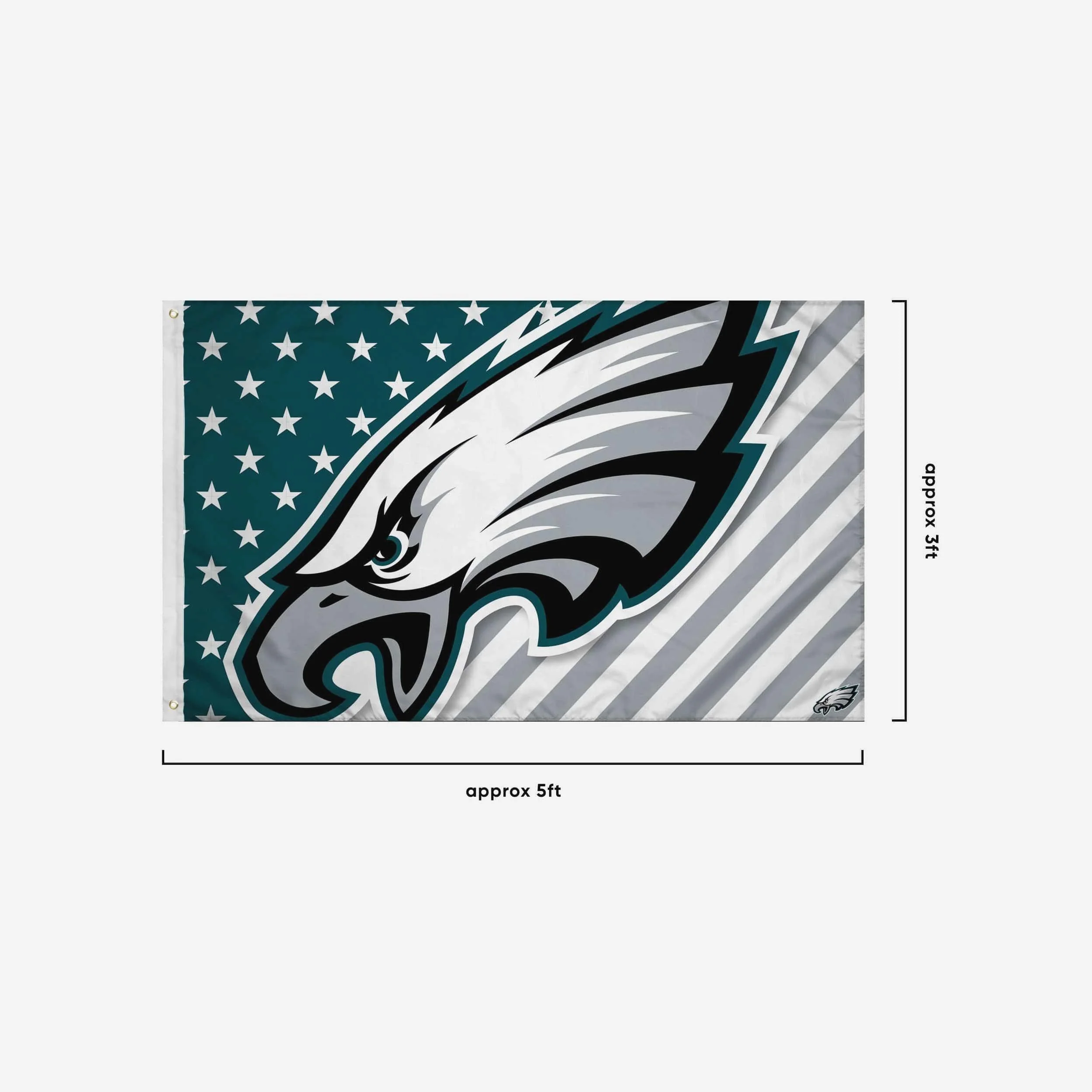 Philadelphia Eagles Big Logo Americana Horizontal Flag - Image 3