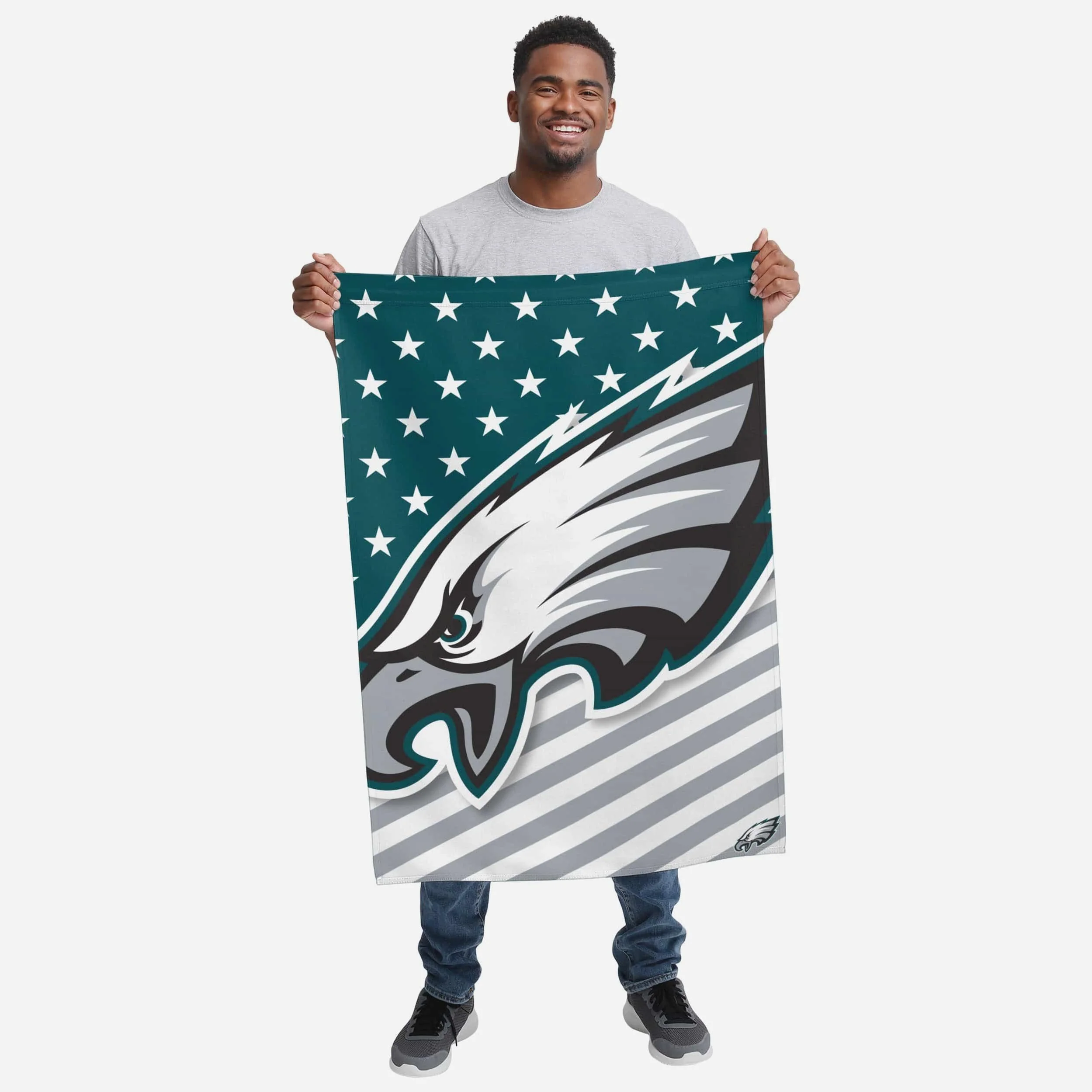 Philadelphia Eagles Big Logo Americana Vertical Flag - Image 2