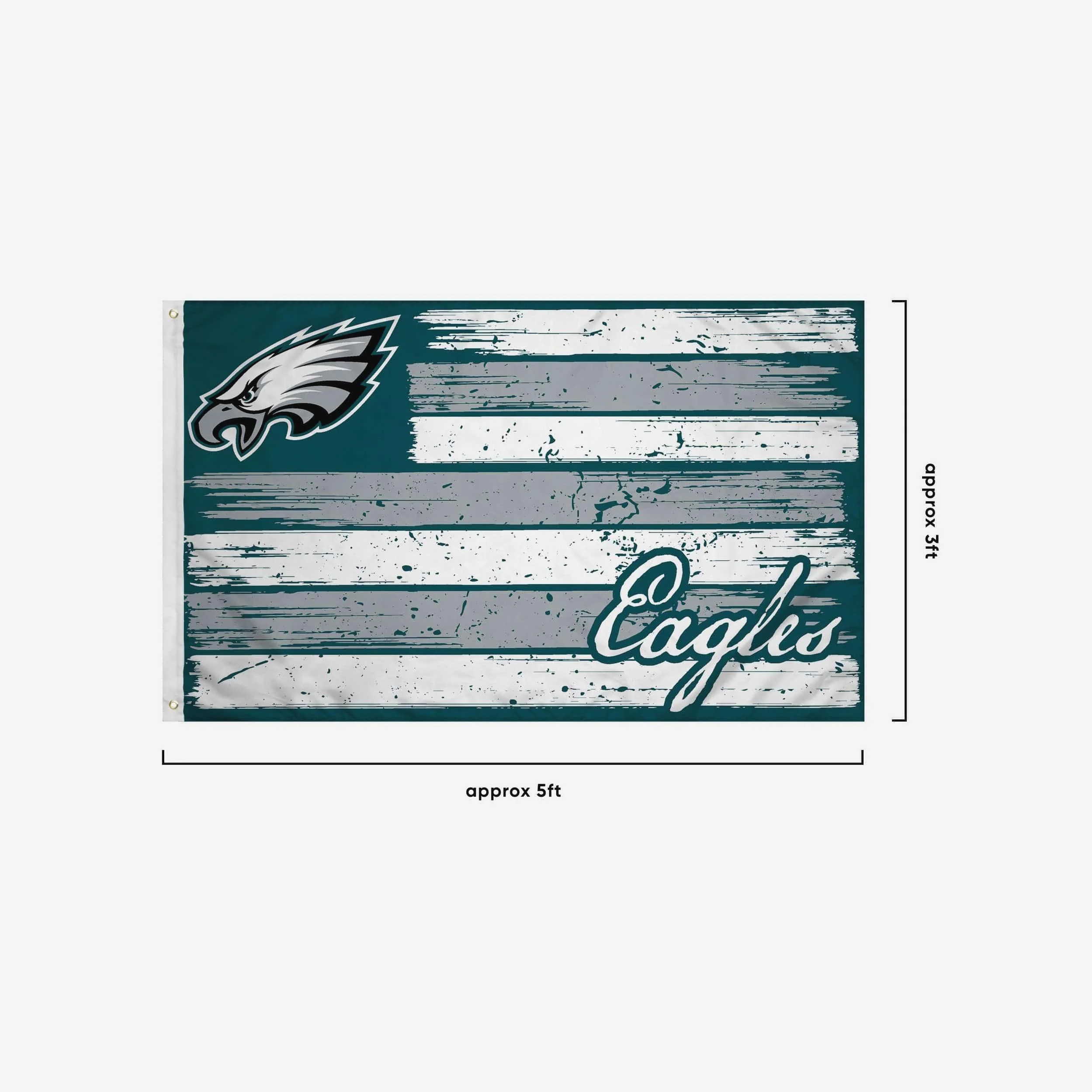 Philadelphia Eagles Brushstroke Americana Horizontal Flag - Image 3