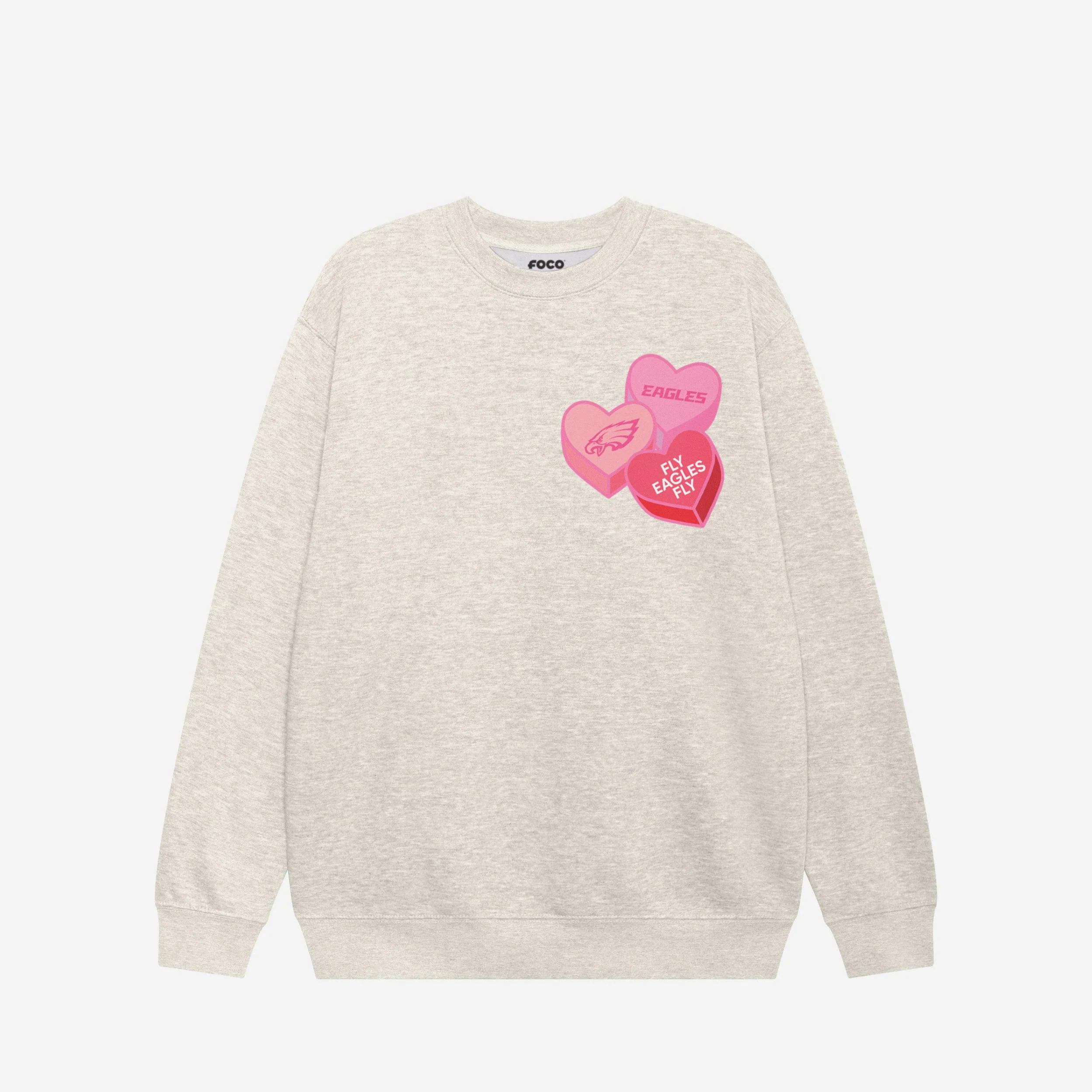 Philadelphia Eagles Candy Heart Crew Neck Sweatshirt