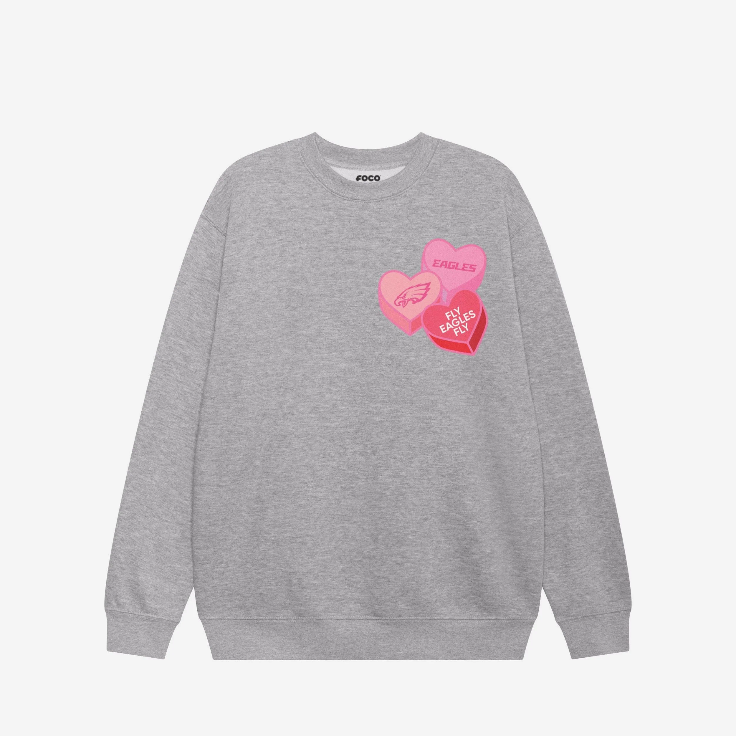 Philadelphia Eagles Candy Heart Crew Neck Sweatshirt - Image 3