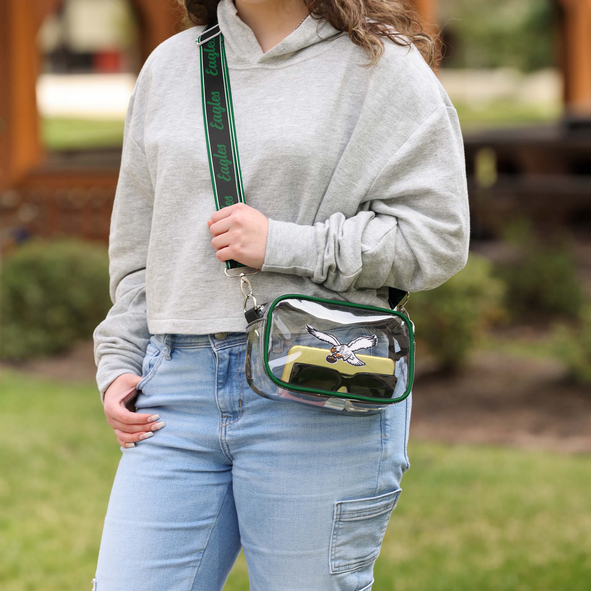 Philadelphia Eagles Chenille Logo Clear Crossbody Bag - Image 3