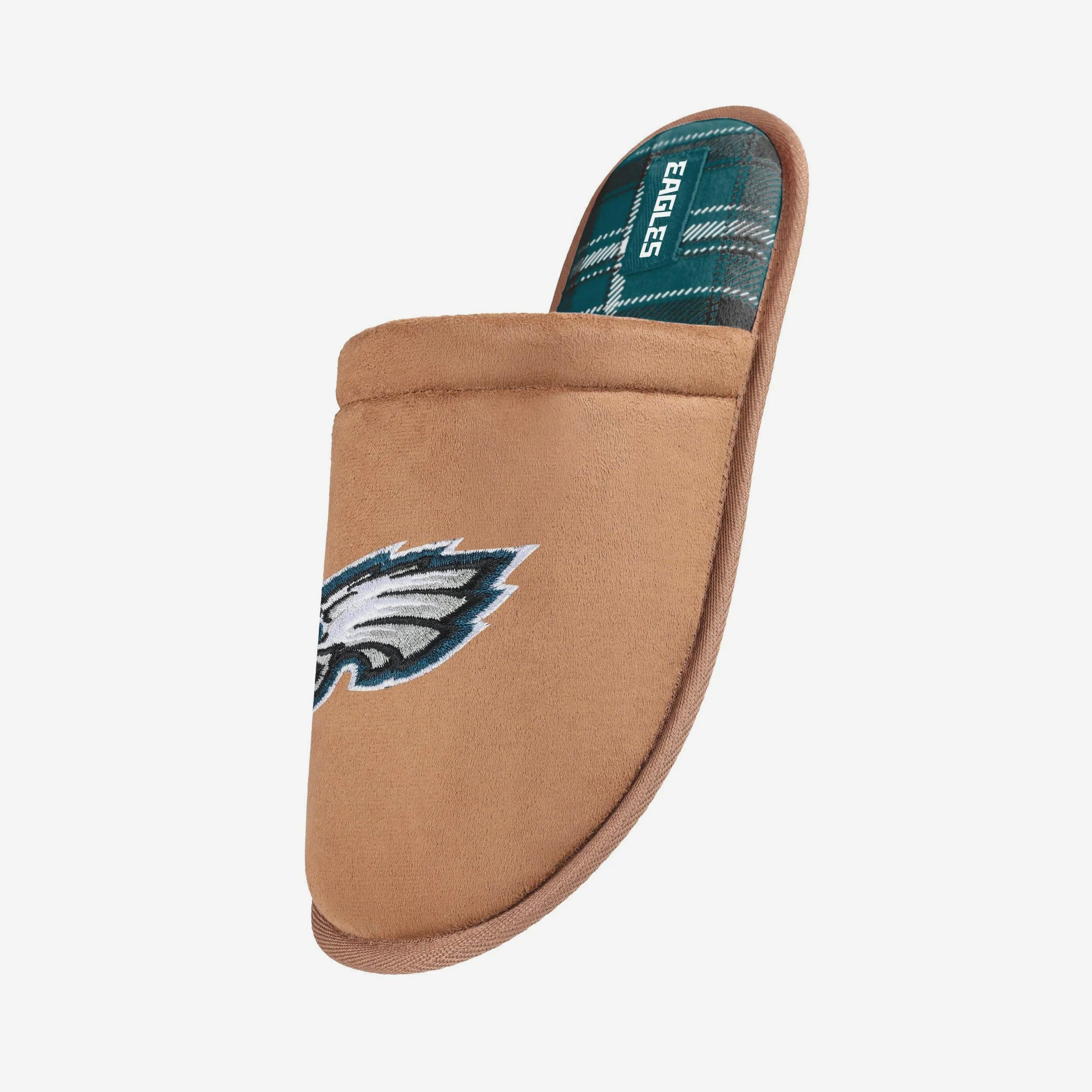 Philadelphia Eagles Flannel Lined Brown Suede Scuff Slipper - Image 2