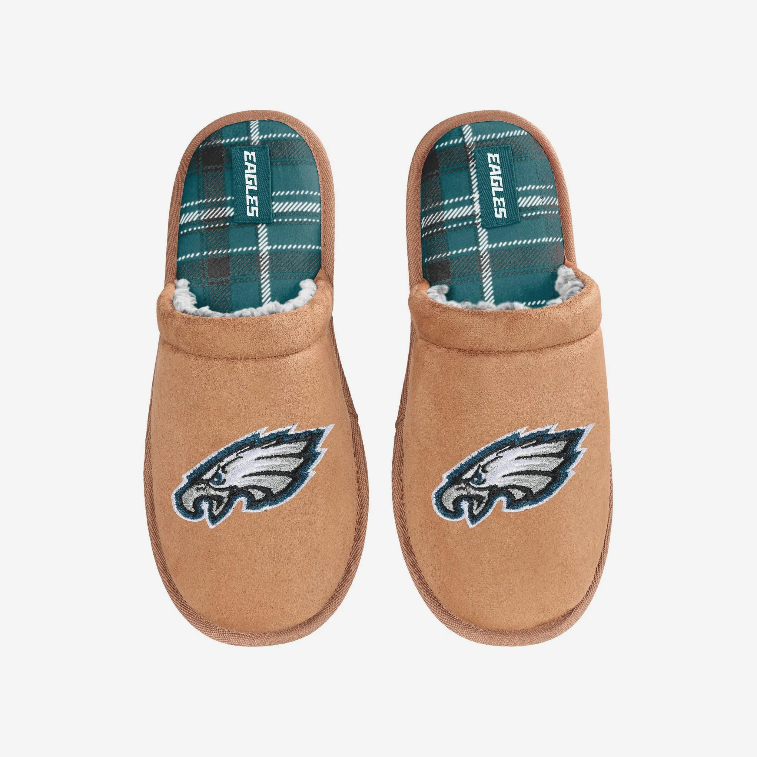 Philadelphia Eagles Flannel Lined Brown Suede Scuff Slipper - Image 4