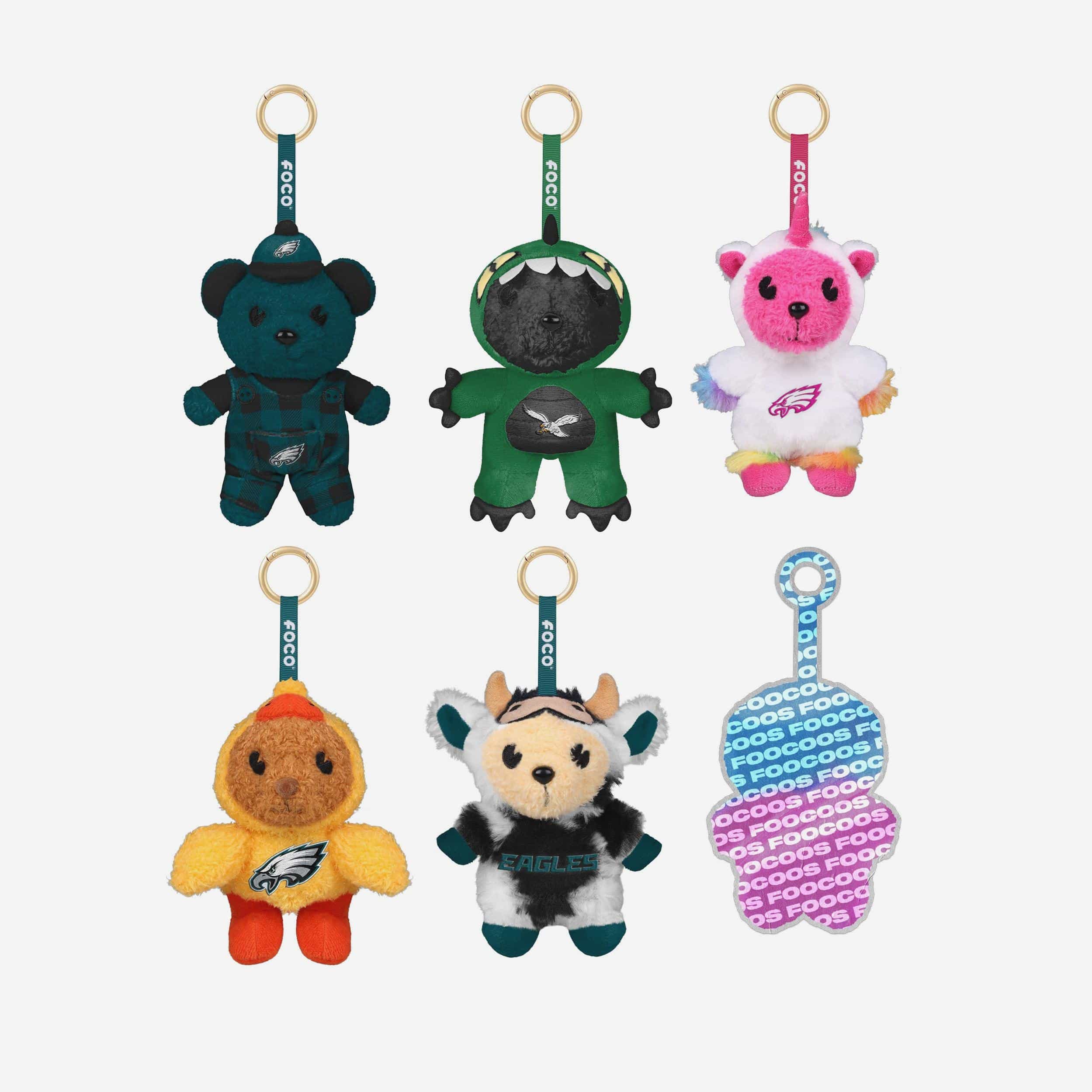 Philadelphia Eagles FOOCOOS Plush Bag Charm Keychain Blind Box Series 1