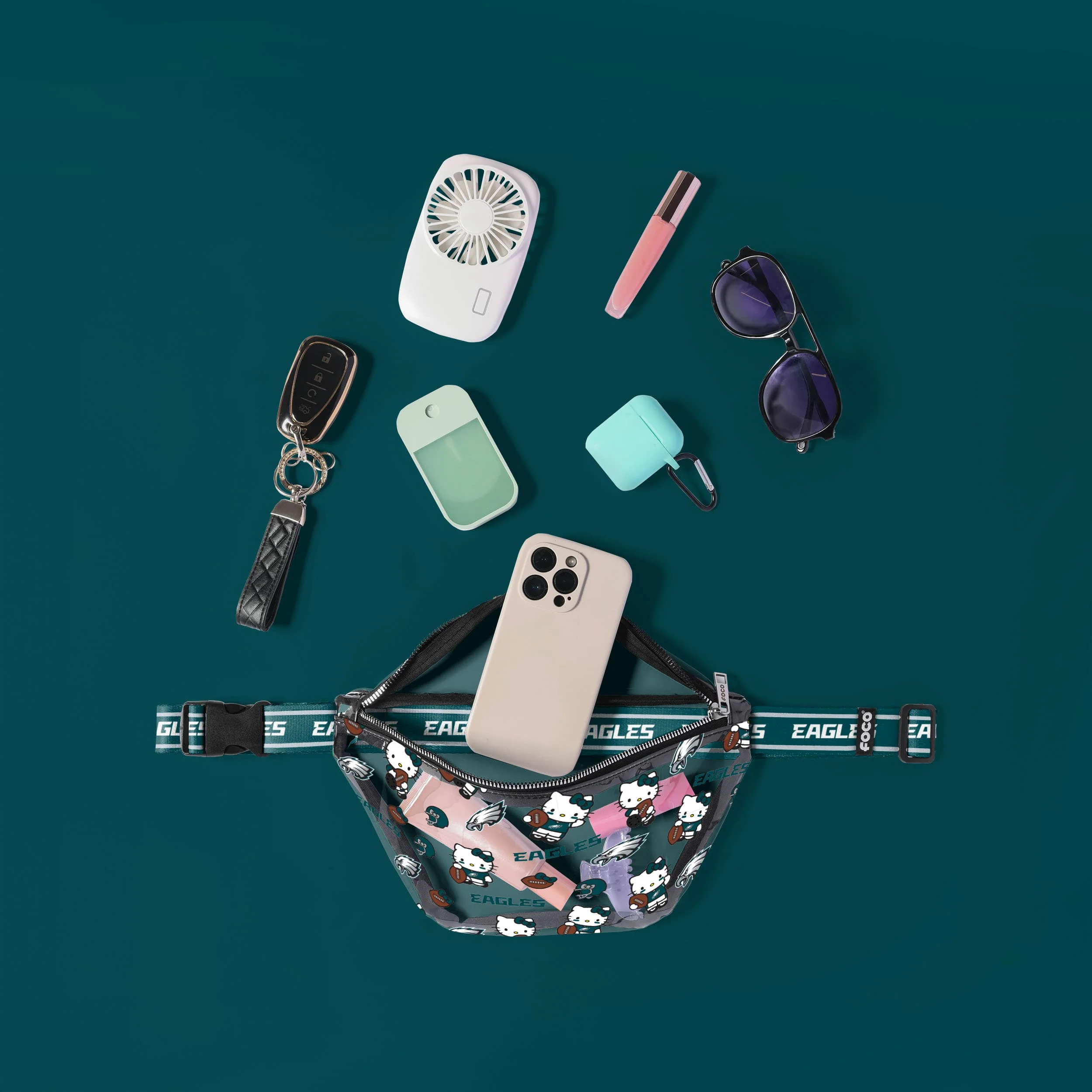 Philadelphia Eagles Hello Kitty® Clear Fanny Pack - Image 3