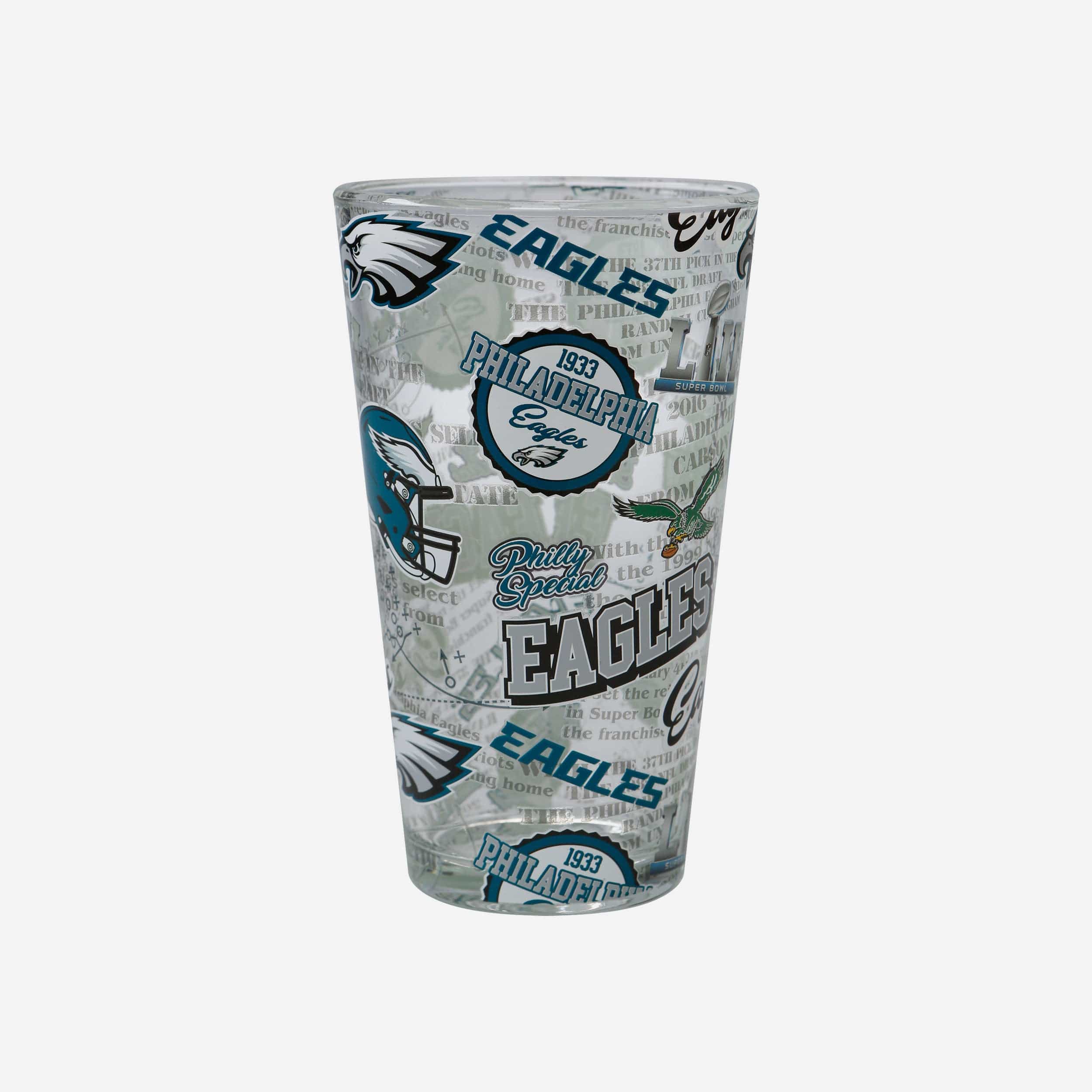 Philadelphia Eagles Historic Print Pint Glass