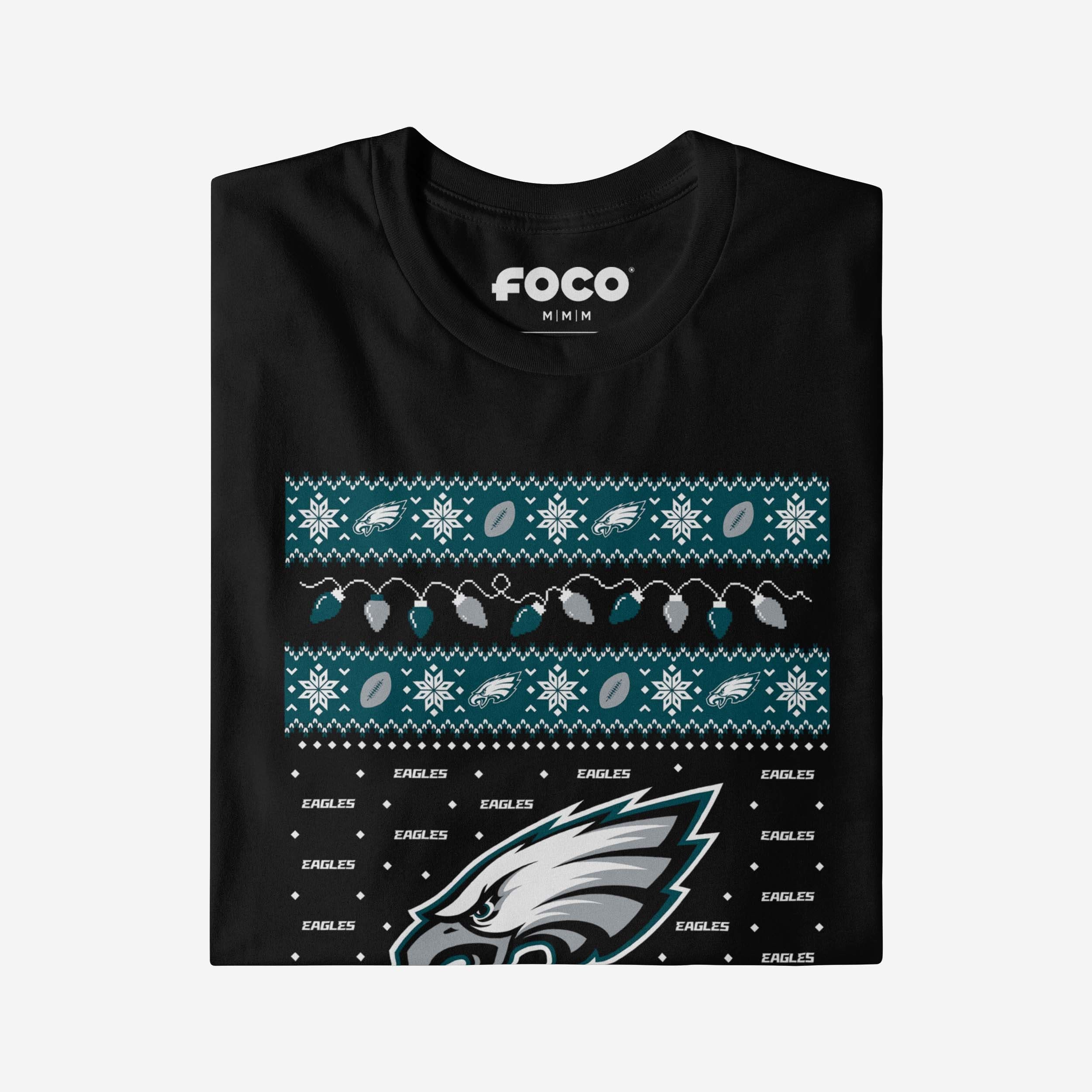 Philadelphia Eagles Holiday Lights Sweater Long Sleeve T-Shirt - Image 4
