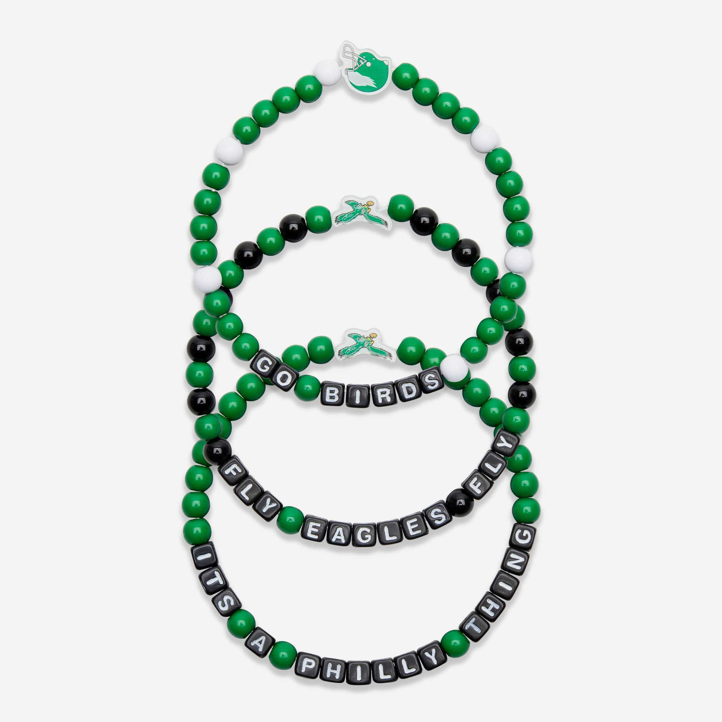 Philadelphia Eagles Kelly Green 3 Pack Beaded Friendship Bracelet