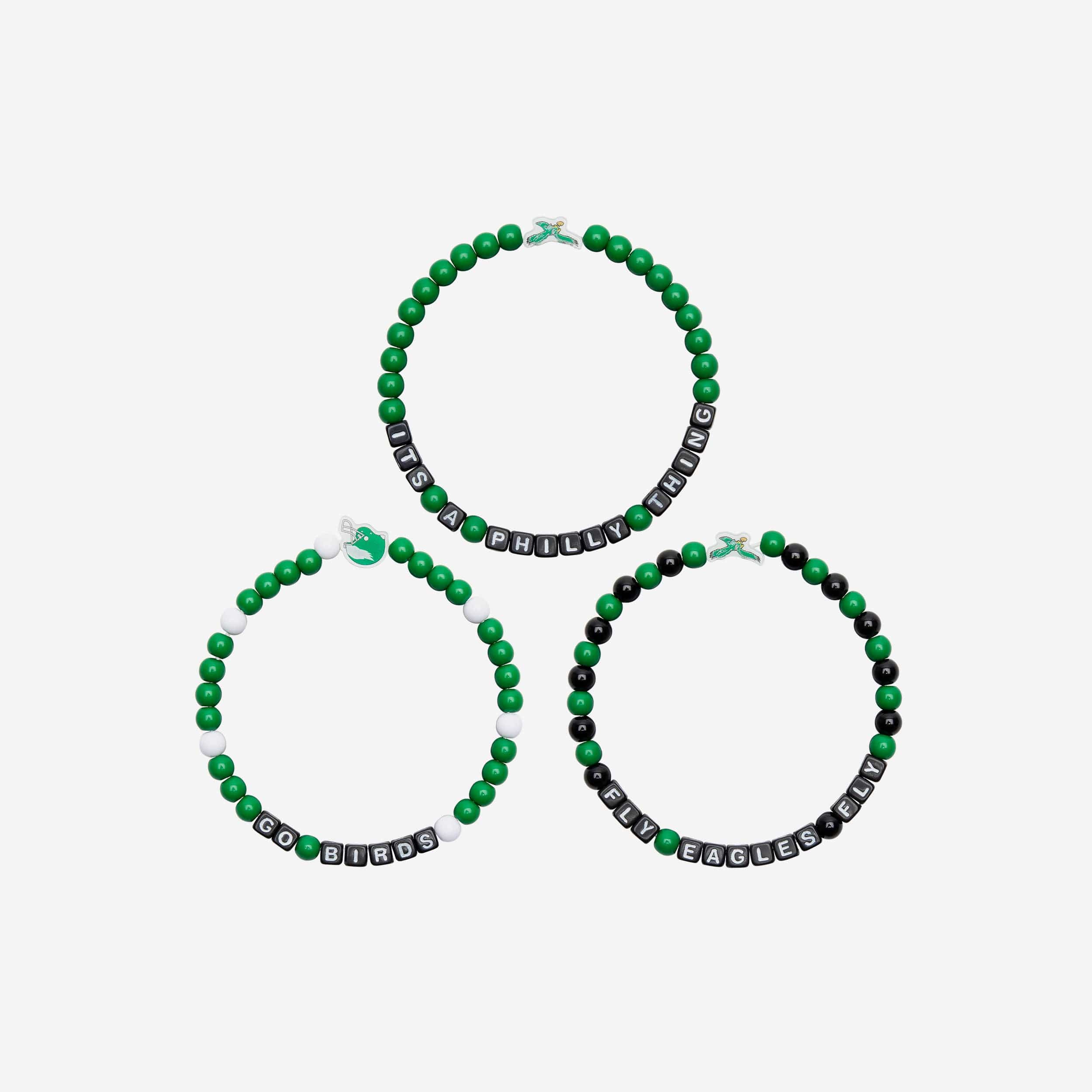 Philadelphia Eagles Kelly Green 3 Pack Beaded Friendship Bracelet - Image 3