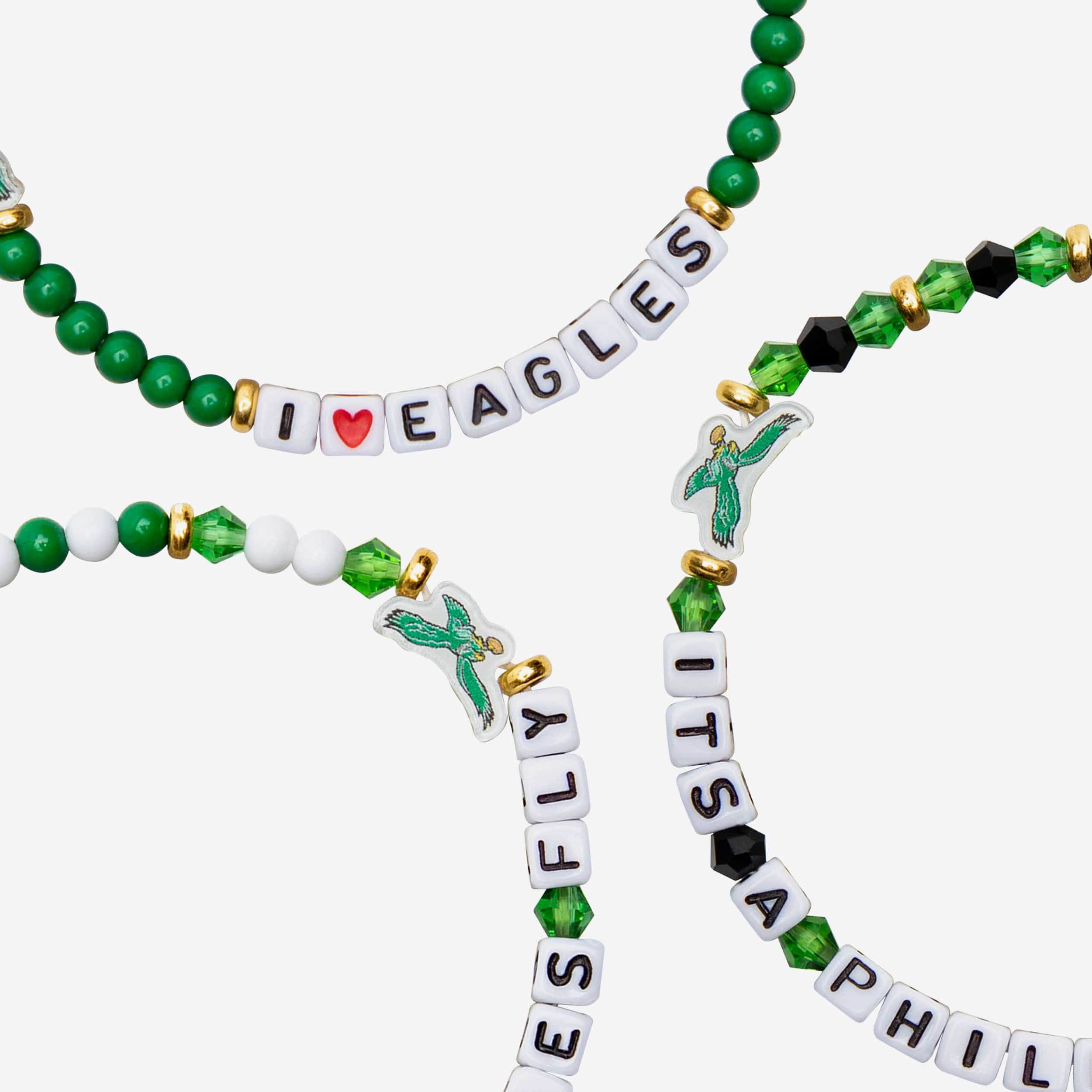 Philadelphia Eagles Kelly Green 3 Pack Friendship Bracelet - Image 2