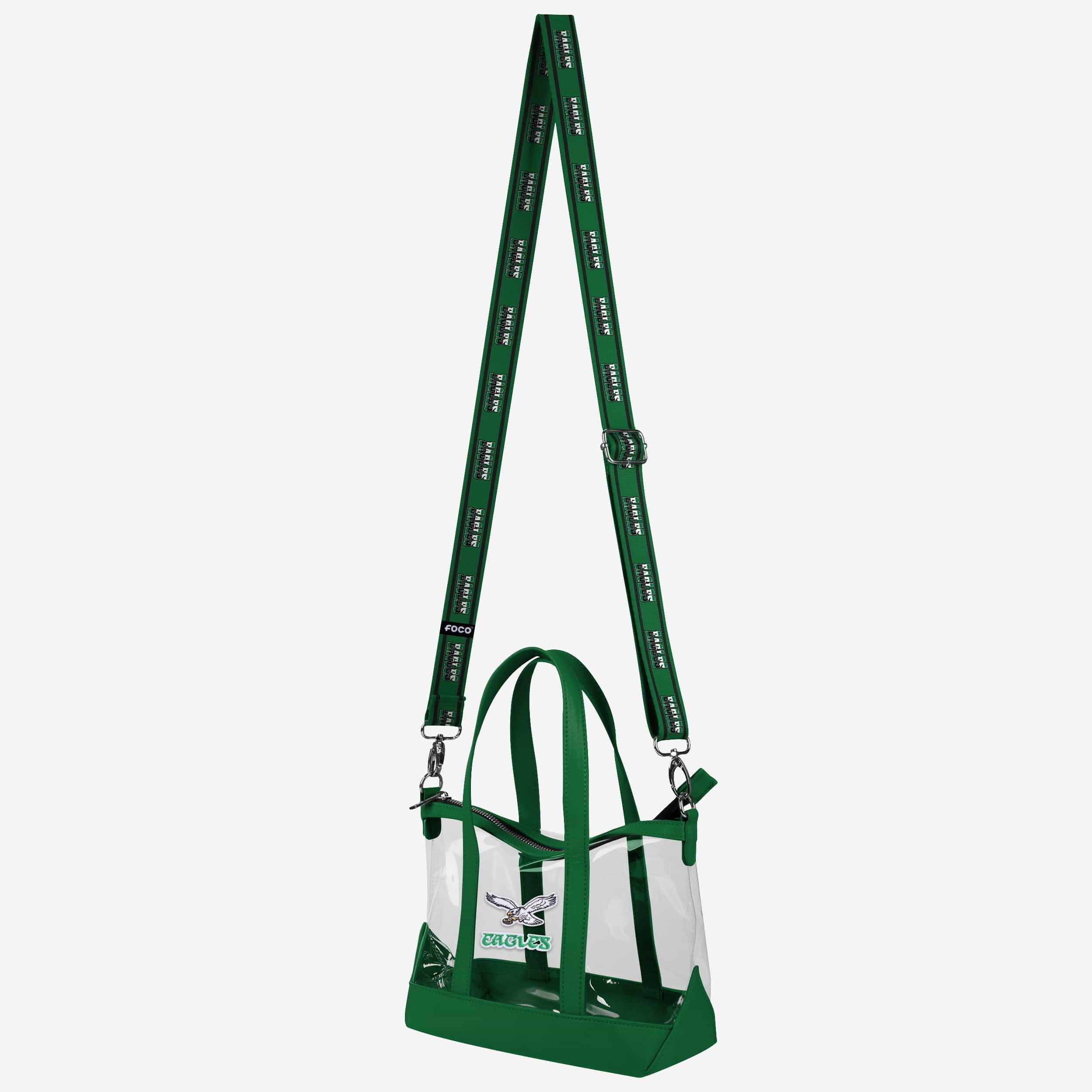 Philadelphia Eagles Kelly Green Clear Crossbody Mini Tote Bag - Image 2