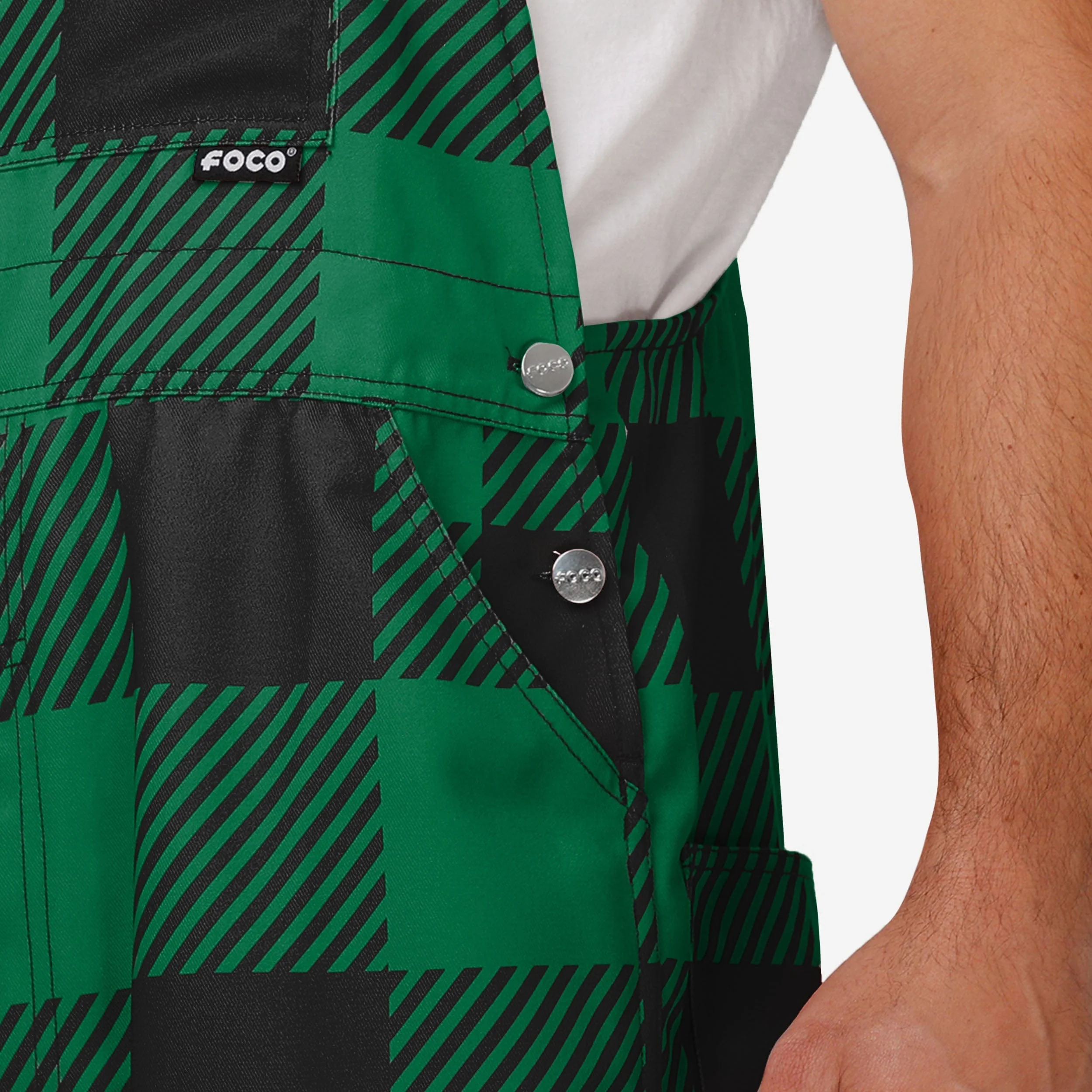 Philadelphia Eagles Kelly Green Mens Plaid Bib Overalls - Image 5