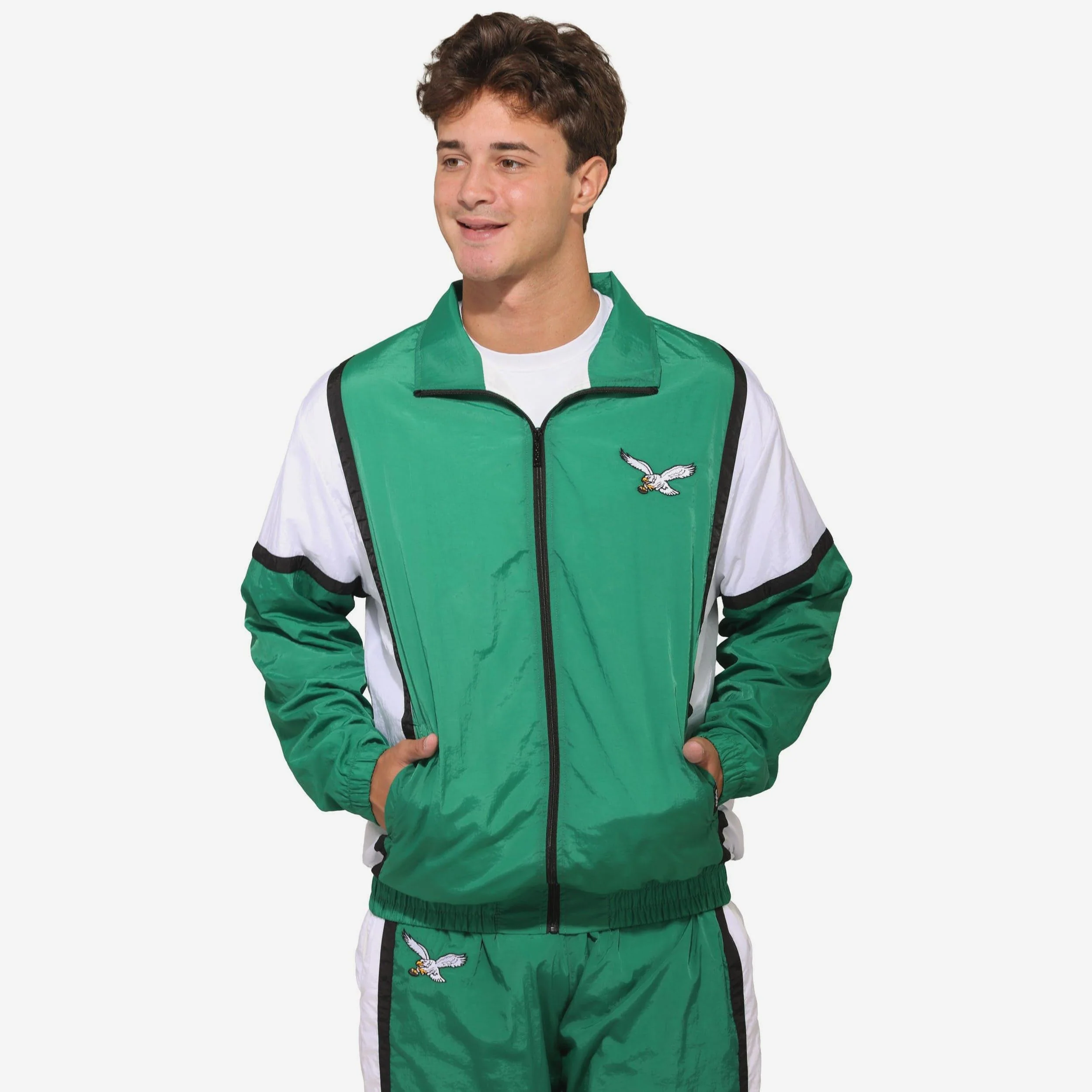 Philadelphia Eagles Kelly Green Nylon Crinkle Gameday Jacket