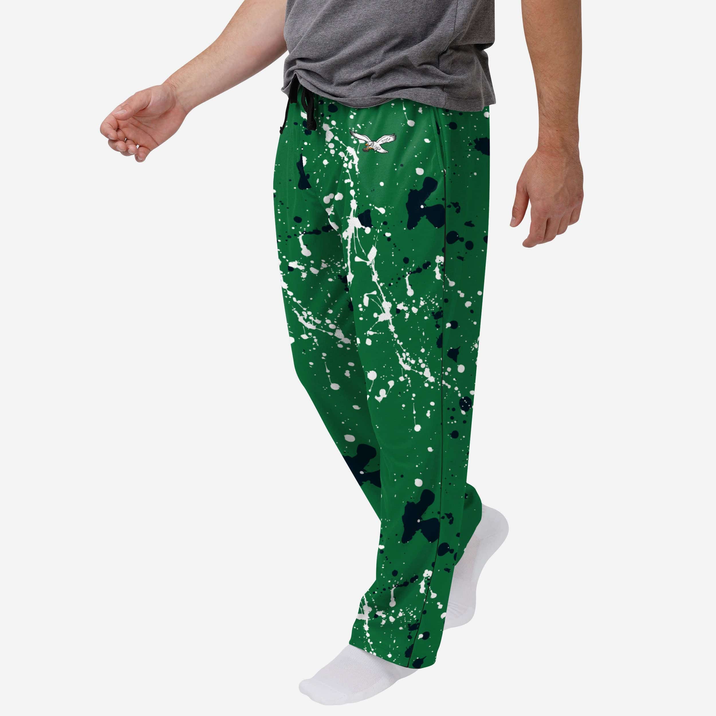 Philadelphia Eagles Kelly Green Paint Splatter Gameday Ready Lounge Pants