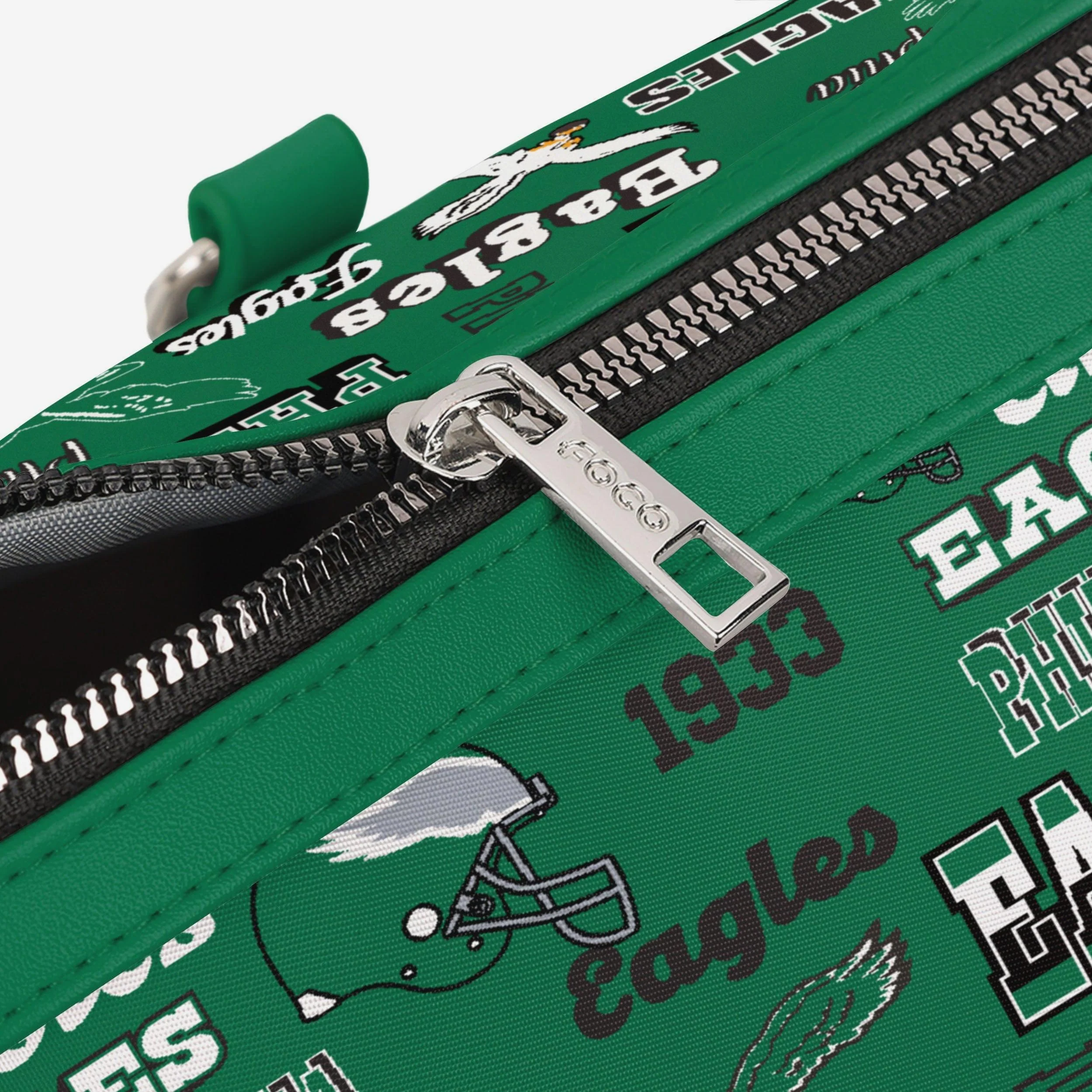 Philadelphia Eagles Kelly Green Repeat Retro Print Nylon Medium Barrel Bag - Image 5