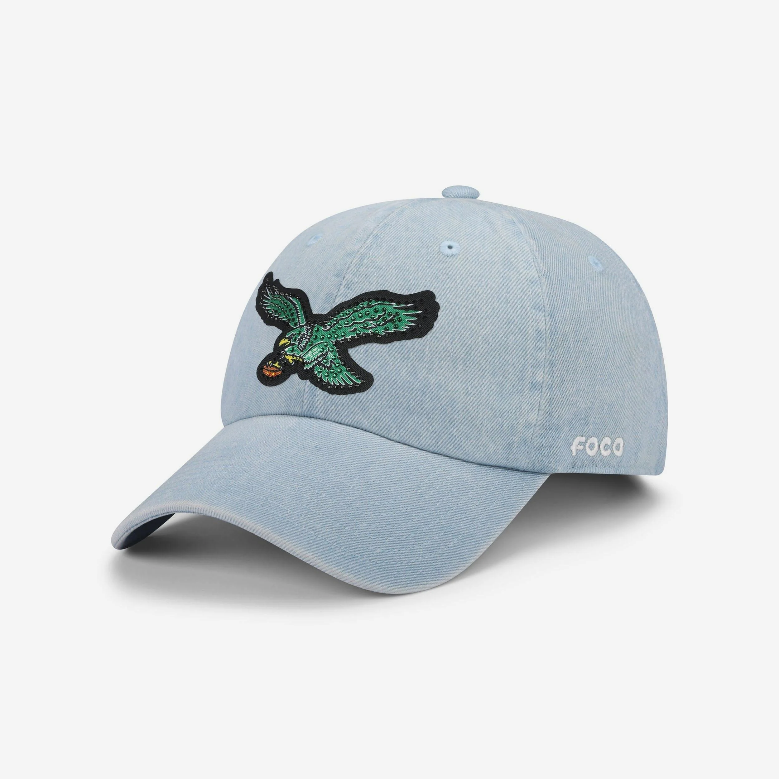 Philadelphia Eagles Kelly Green Rhinestone Logo Denim Casual Cap