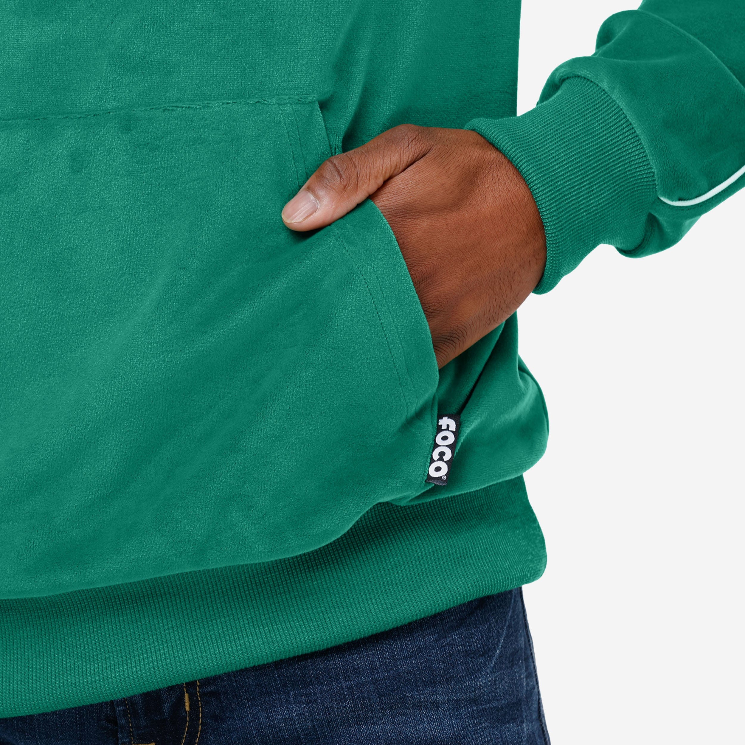 Philadelphia Eagles Kelly Green Velour Hooded Sweatshirt - Image 3