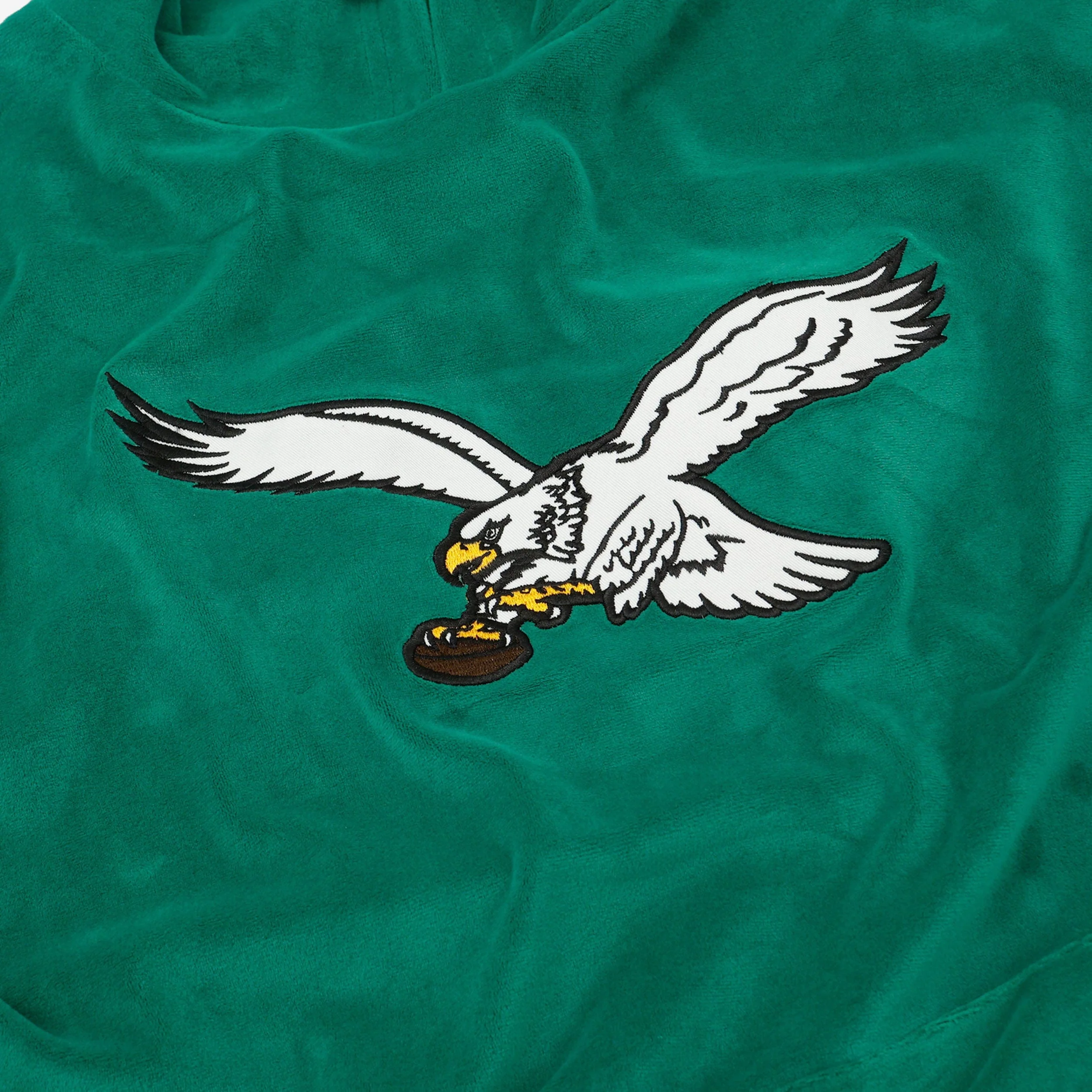 Philadelphia Eagles Kelly Green Velour Hooded Sweatshirt - Image 4