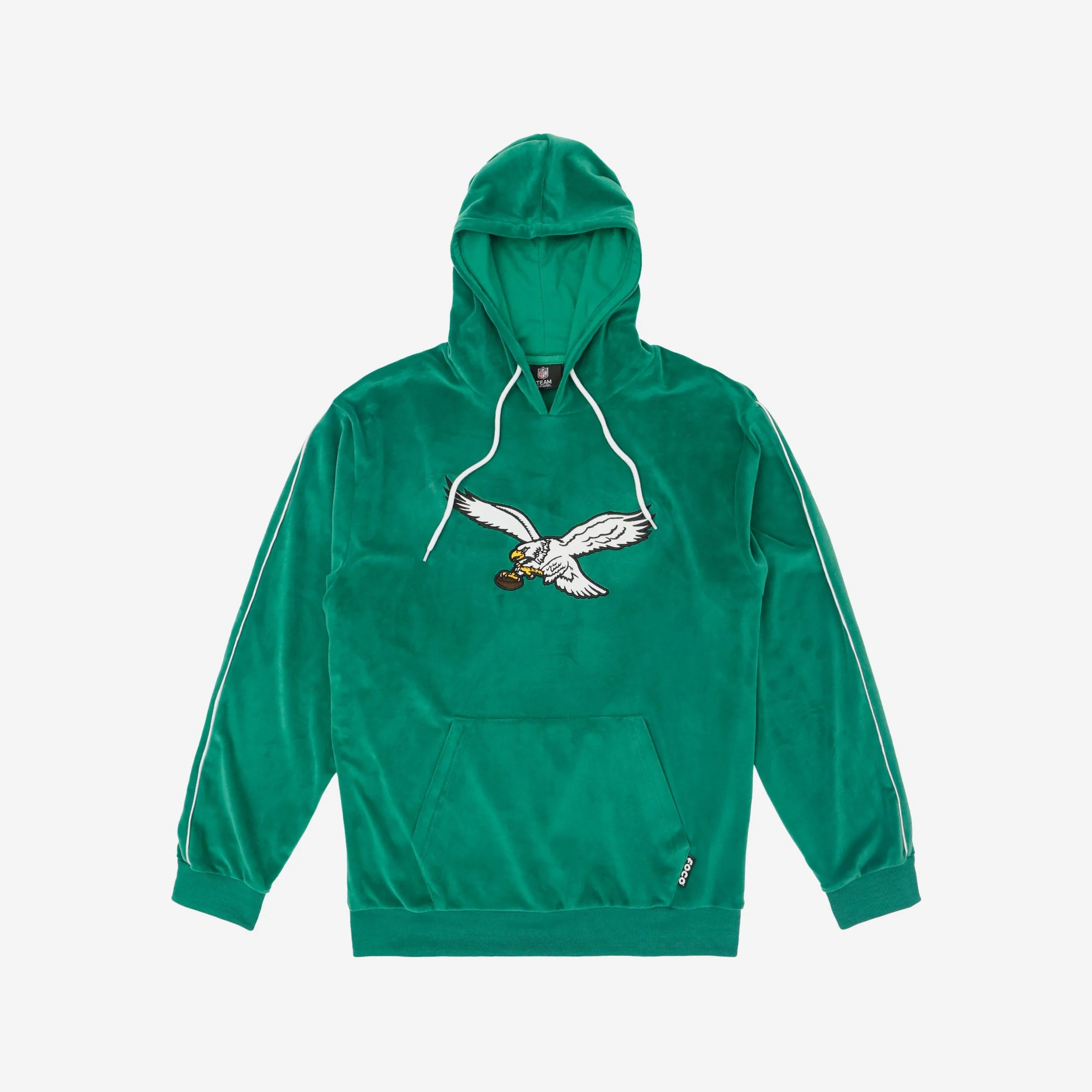 Philadelphia Eagles Kelly Green Velour Hooded Sweatshirt - Image 5