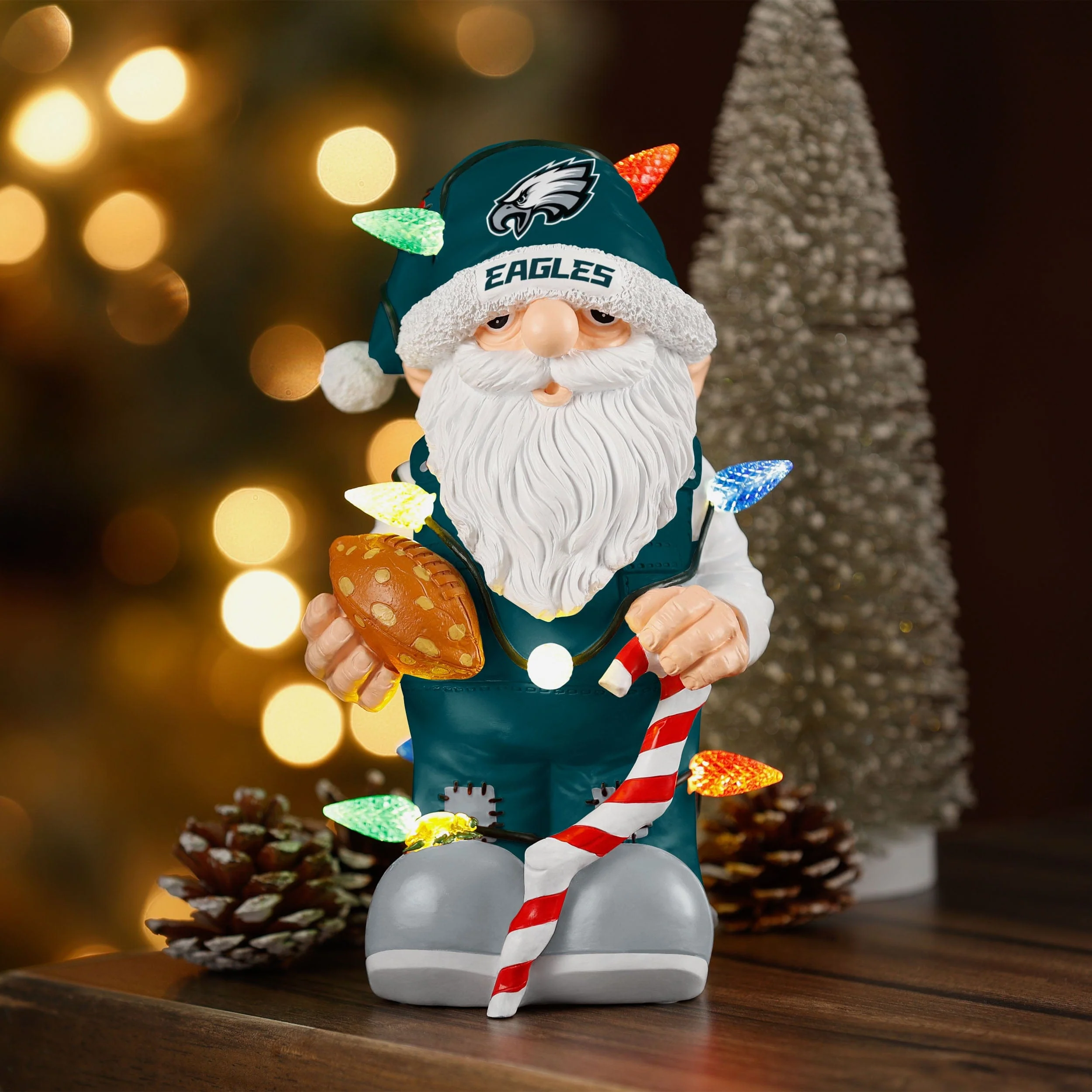 Philadelphia Eagles Light Up Holiday Gnome - Image 2